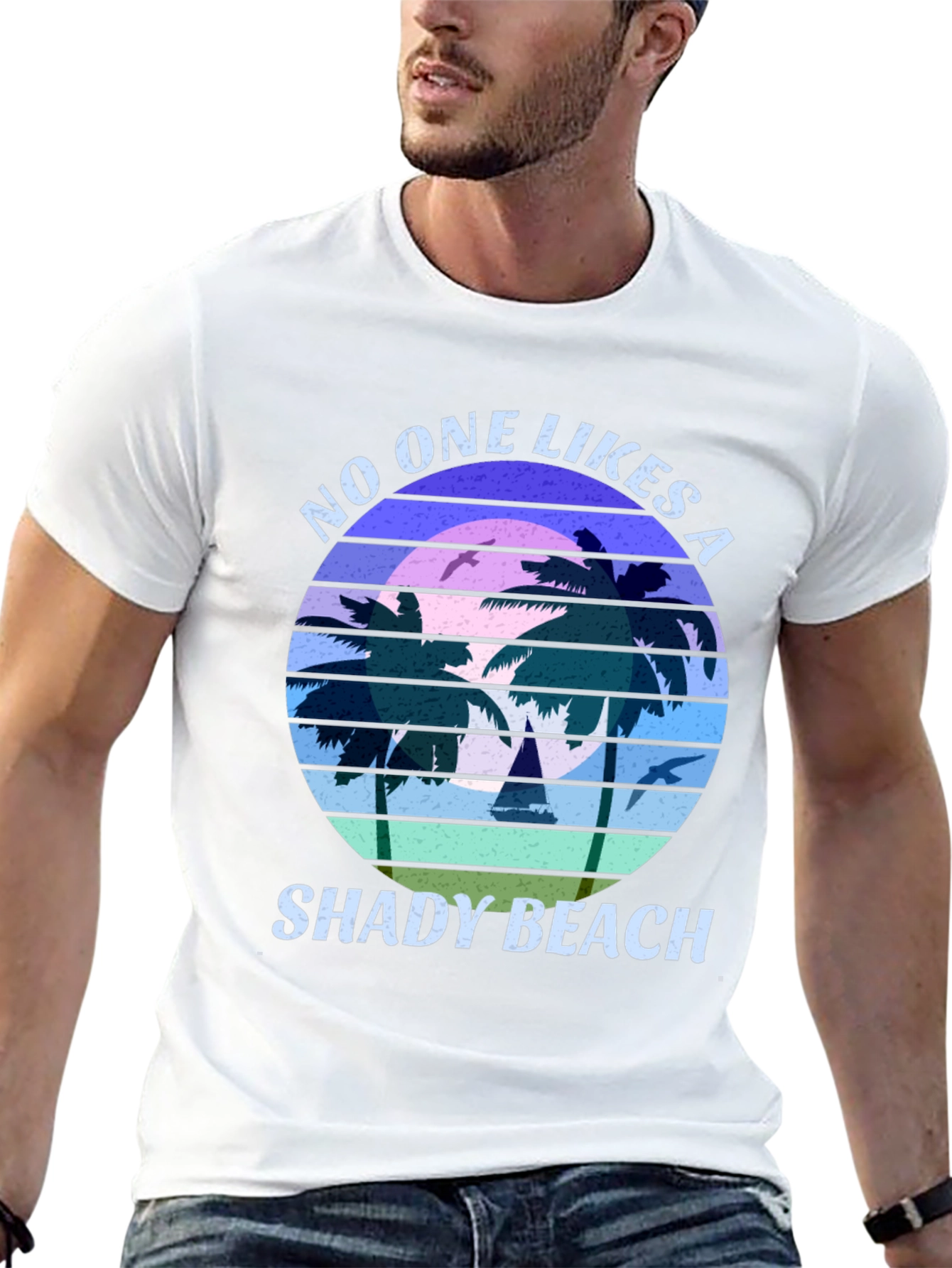 Shady Beach Graphic Tee - Retro Style