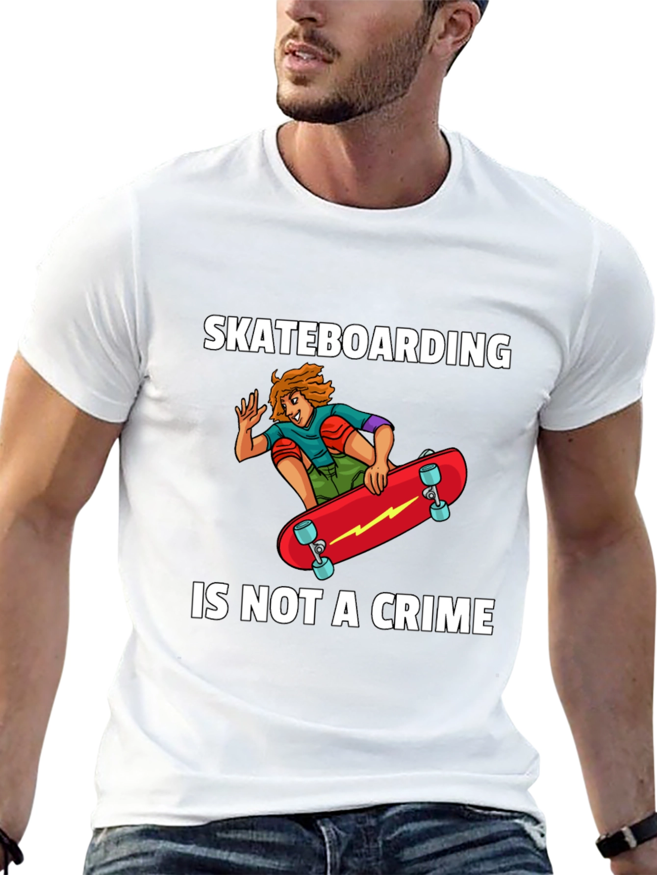Skateboarding Is Not A Crime Graphic T-Shirt