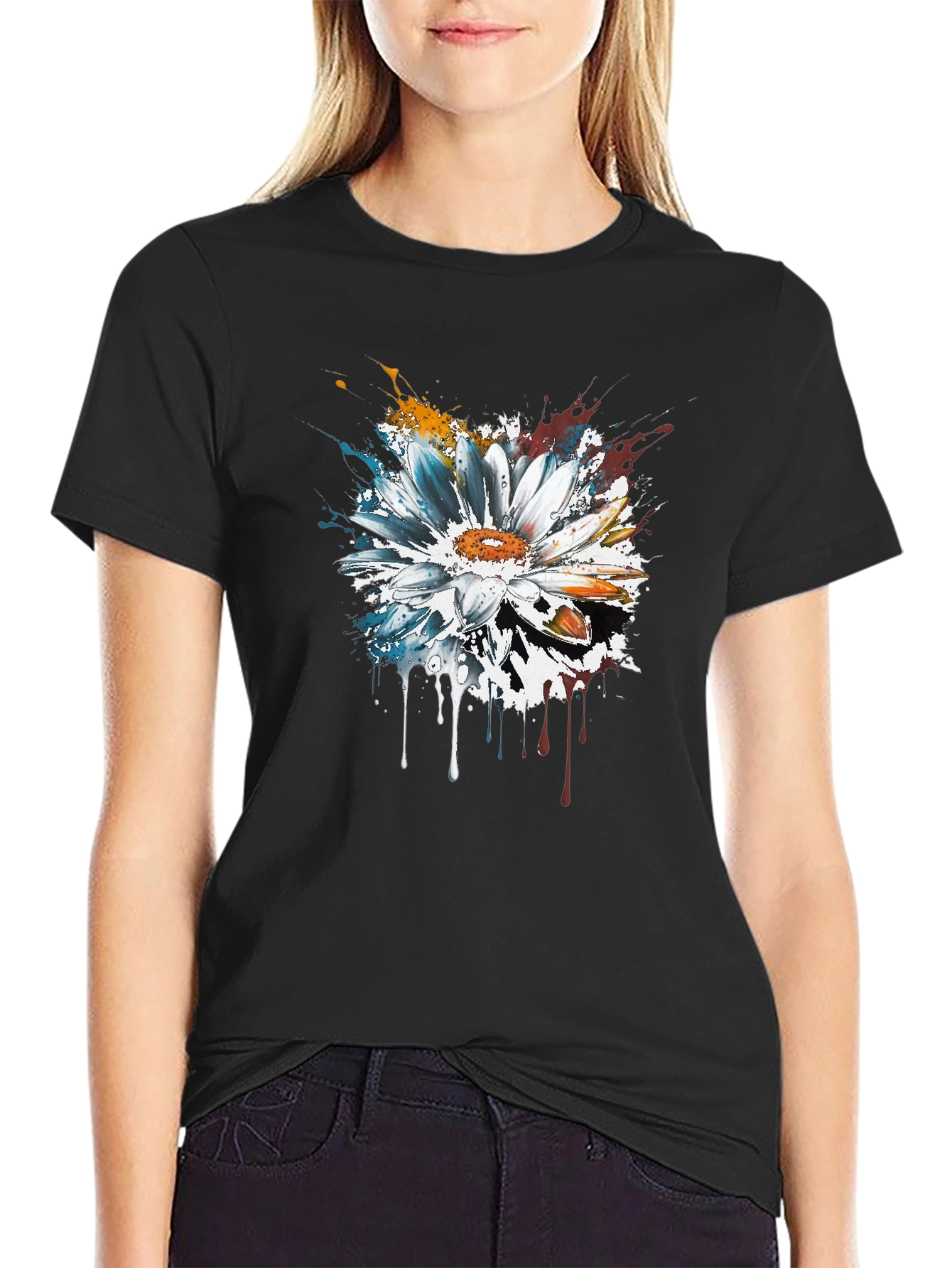 Abstract Flower T-Shirt - Artsy Design