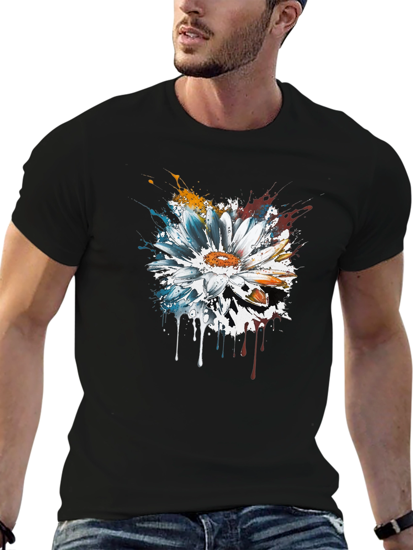 Abstract Flower T-Shirt - Artsy Design
