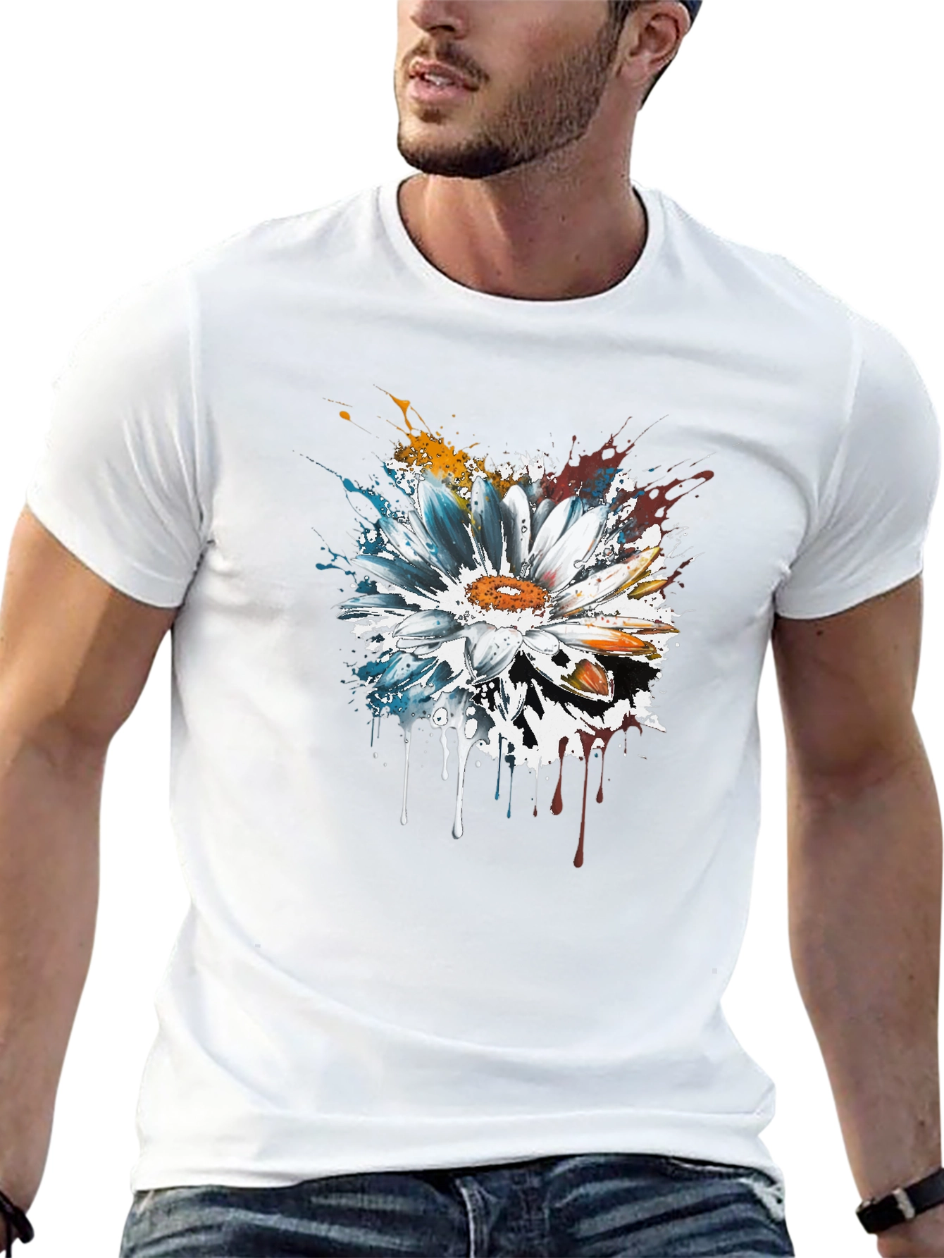 Abstract Flower T-Shirt - Artsy Design