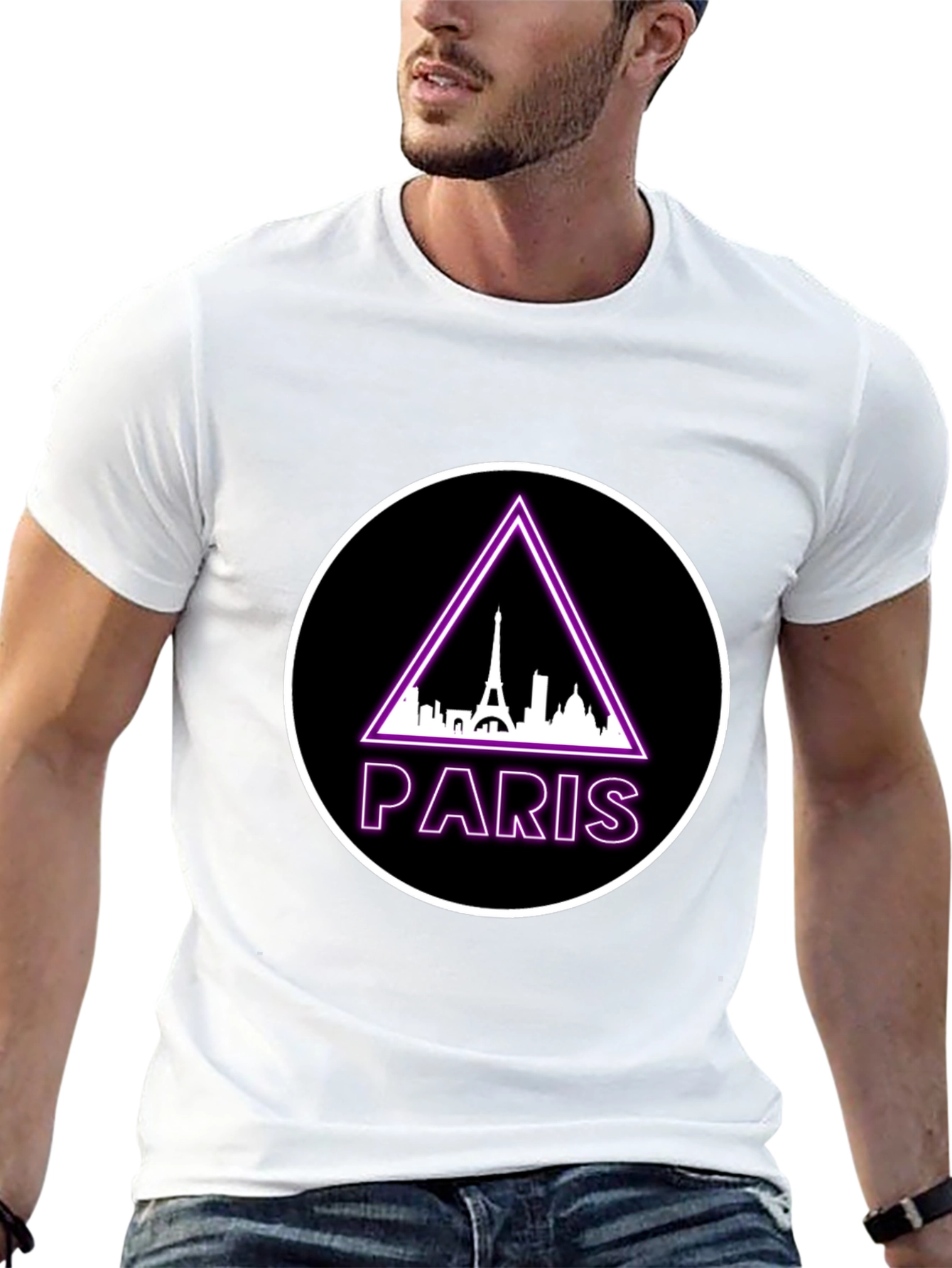 Paris Eiffel Tower Graphic Tee - Black