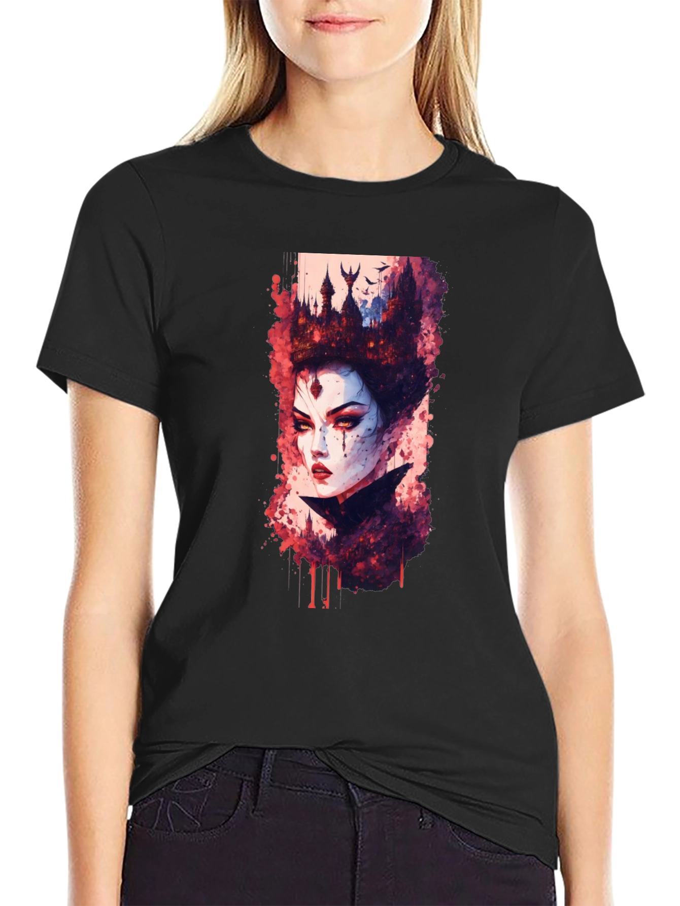 Evil Queen Graphic Tee - Dark Fantasy T-Shirt