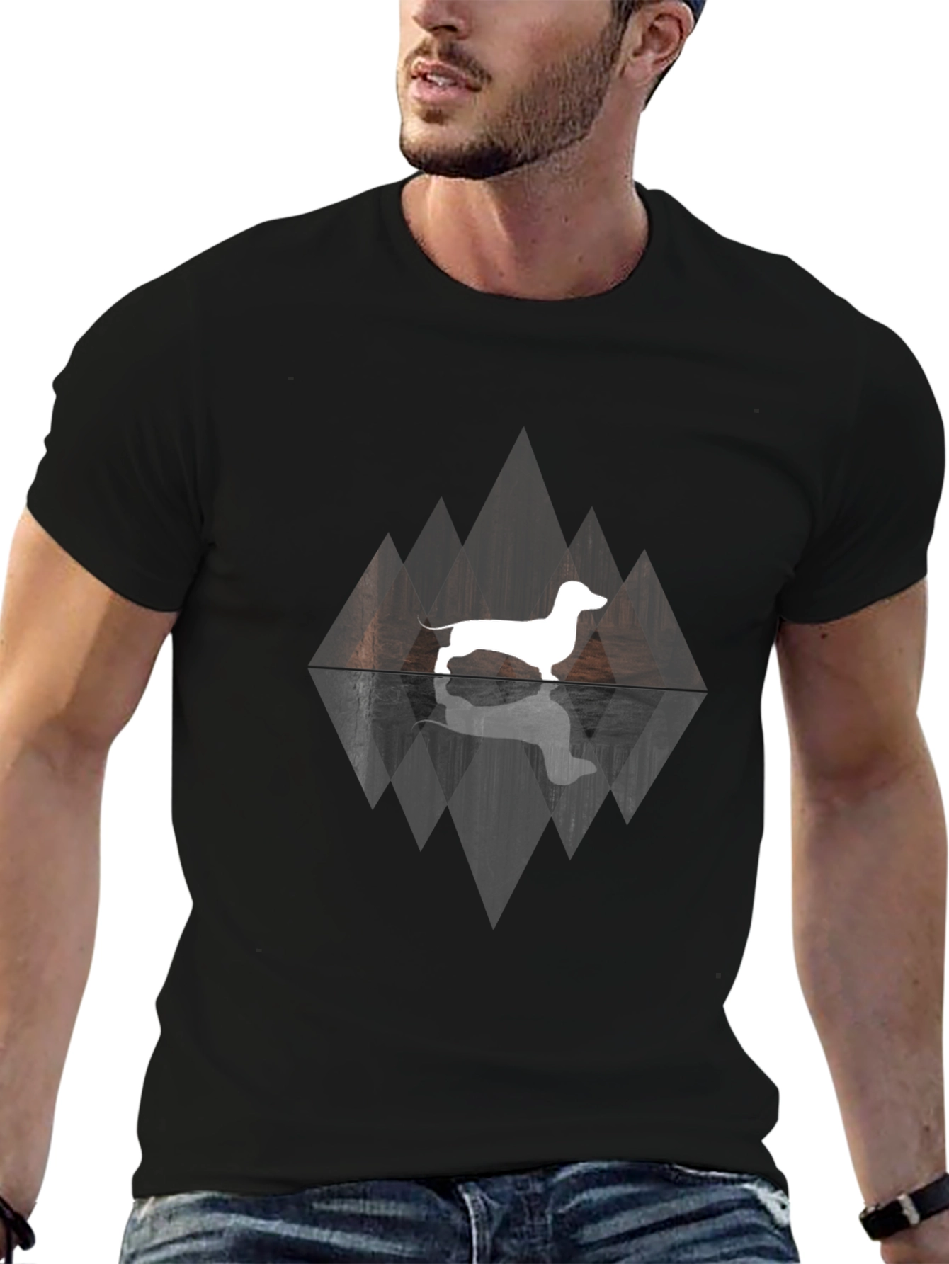 Dachshund Silhouette Graphic Tee