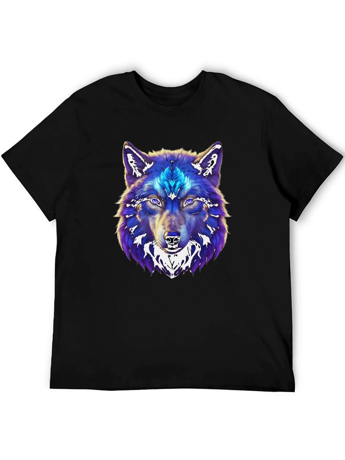 Wolf Graphic Print Black T-Shirt