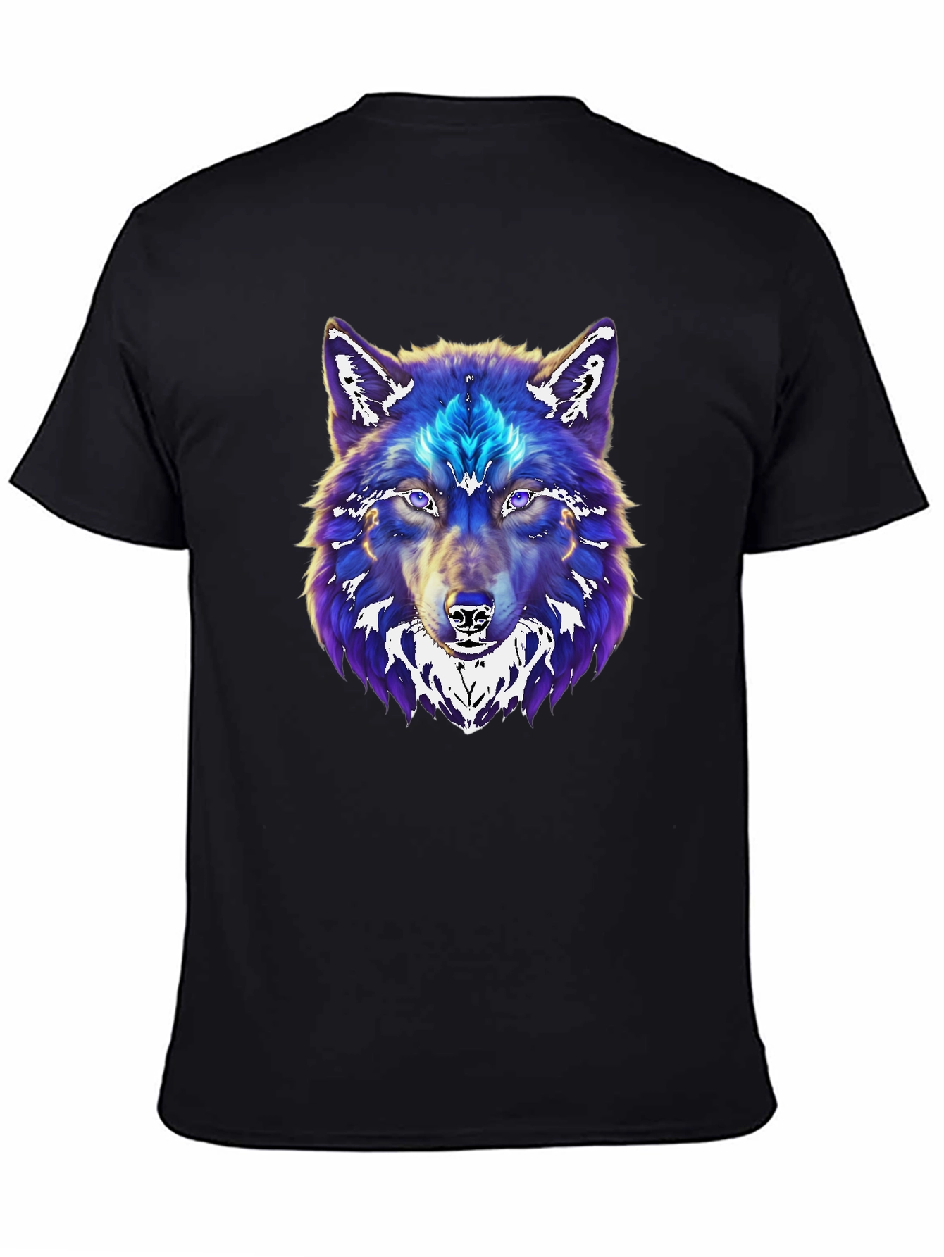 Wolf Graphic Print Black T-Shirt