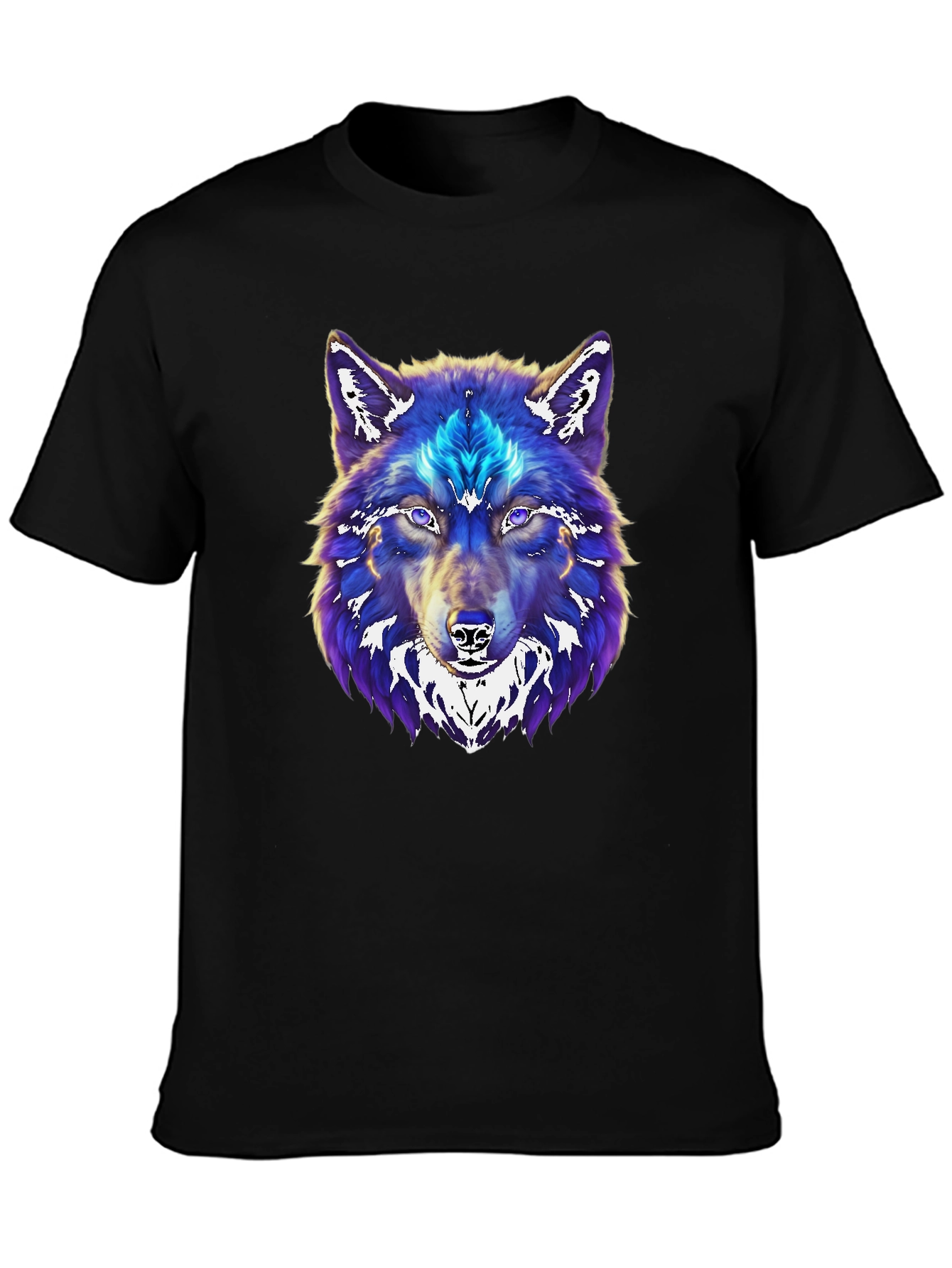 Wolf Graphic Print Black T-Shirt