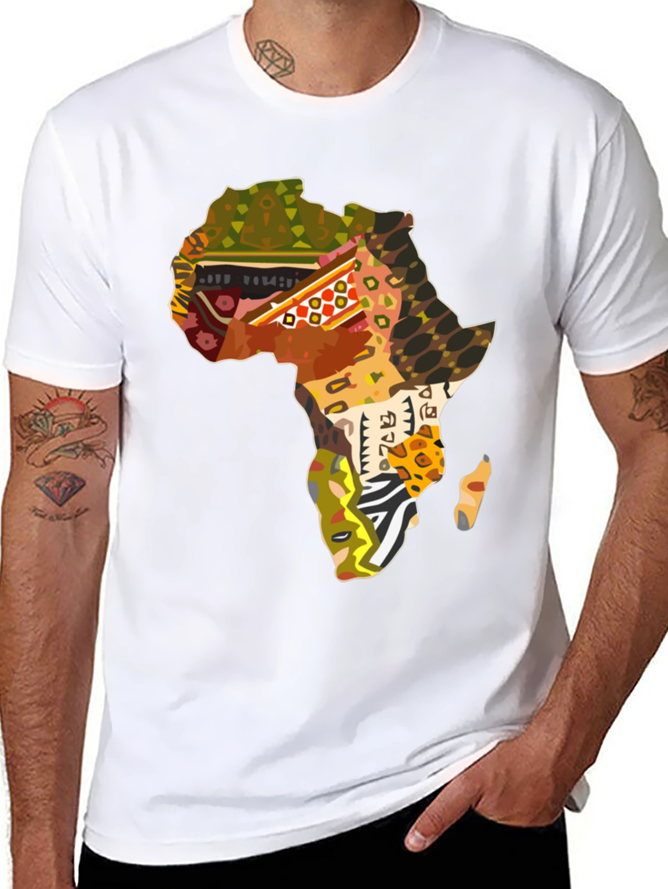 Africa Map Print Black T-Shirt