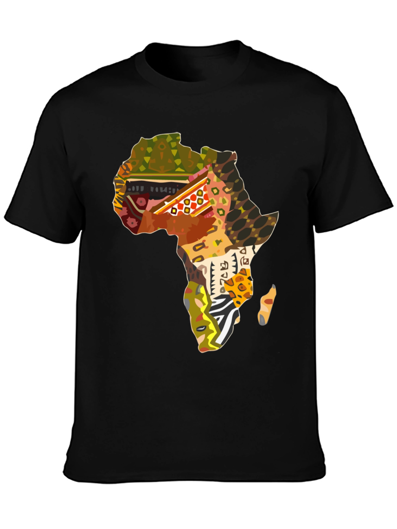 Africa Map Print Black T-Shirt