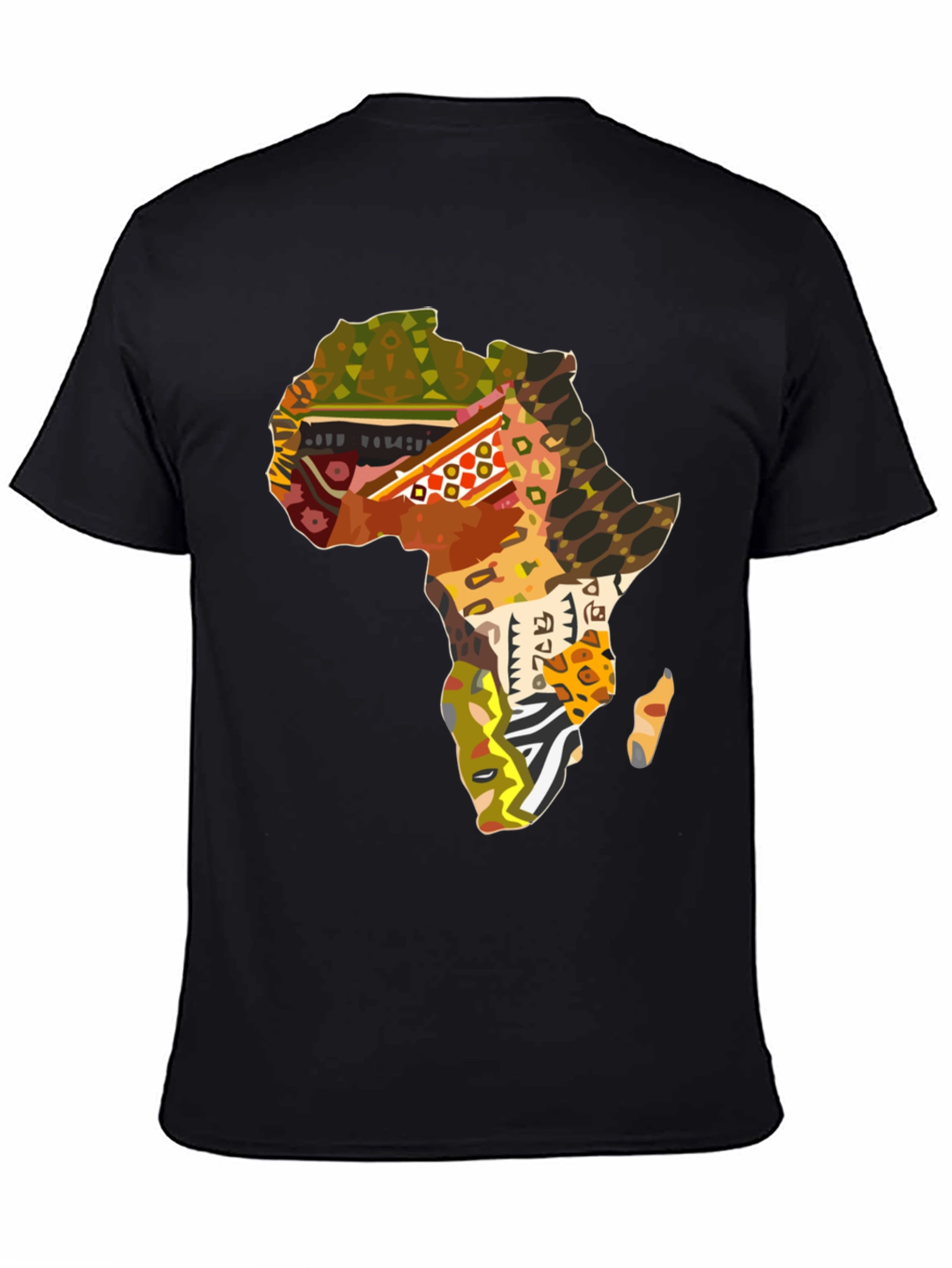 Africa Map Print Black T-Shirt