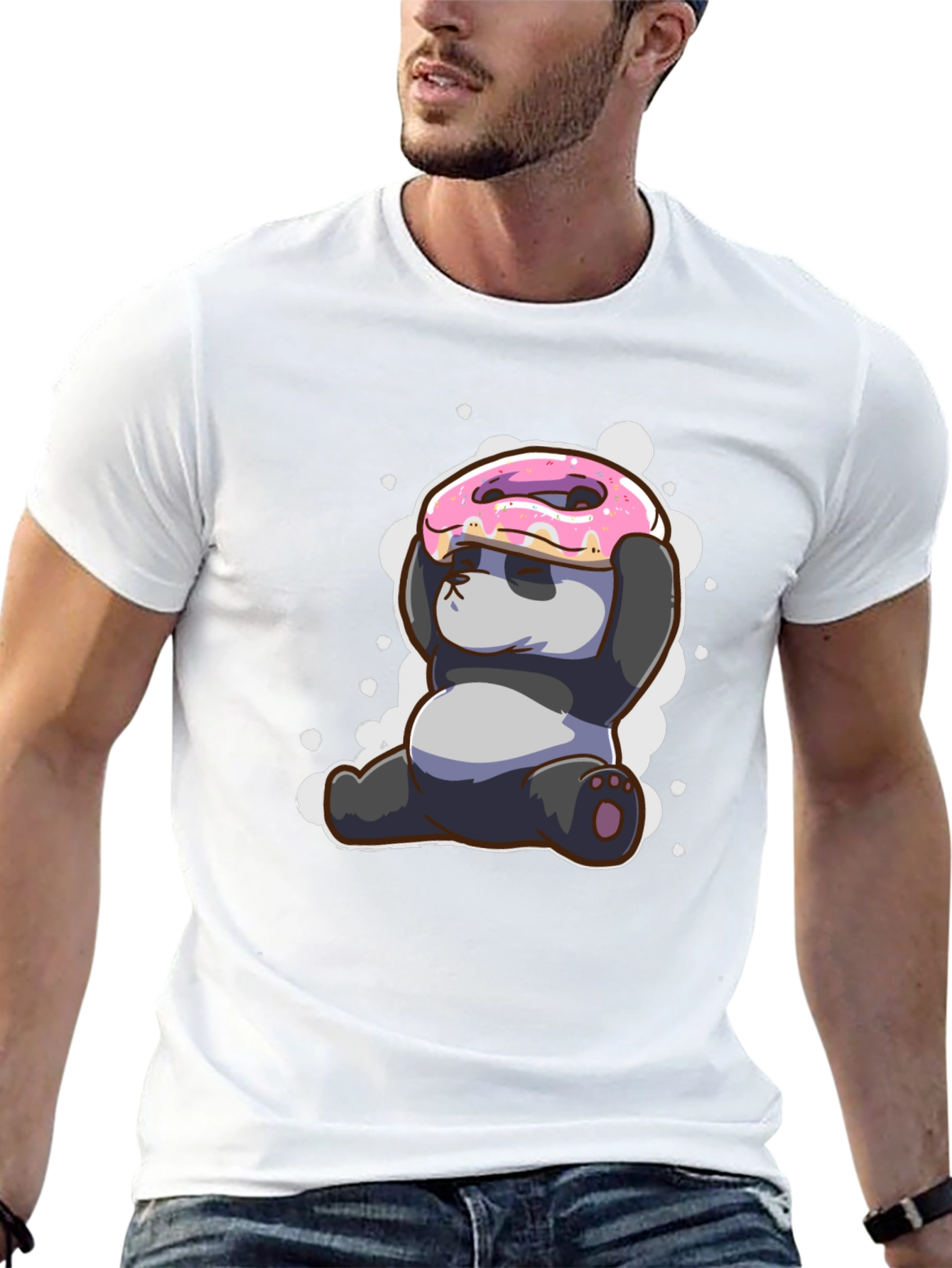 Funny Panda Donut T-Shirt - Cute Cartoon Tee