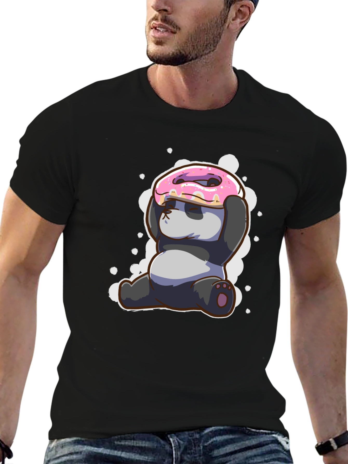 Funny Panda Donut T-Shirt - Cute Cartoon Tee