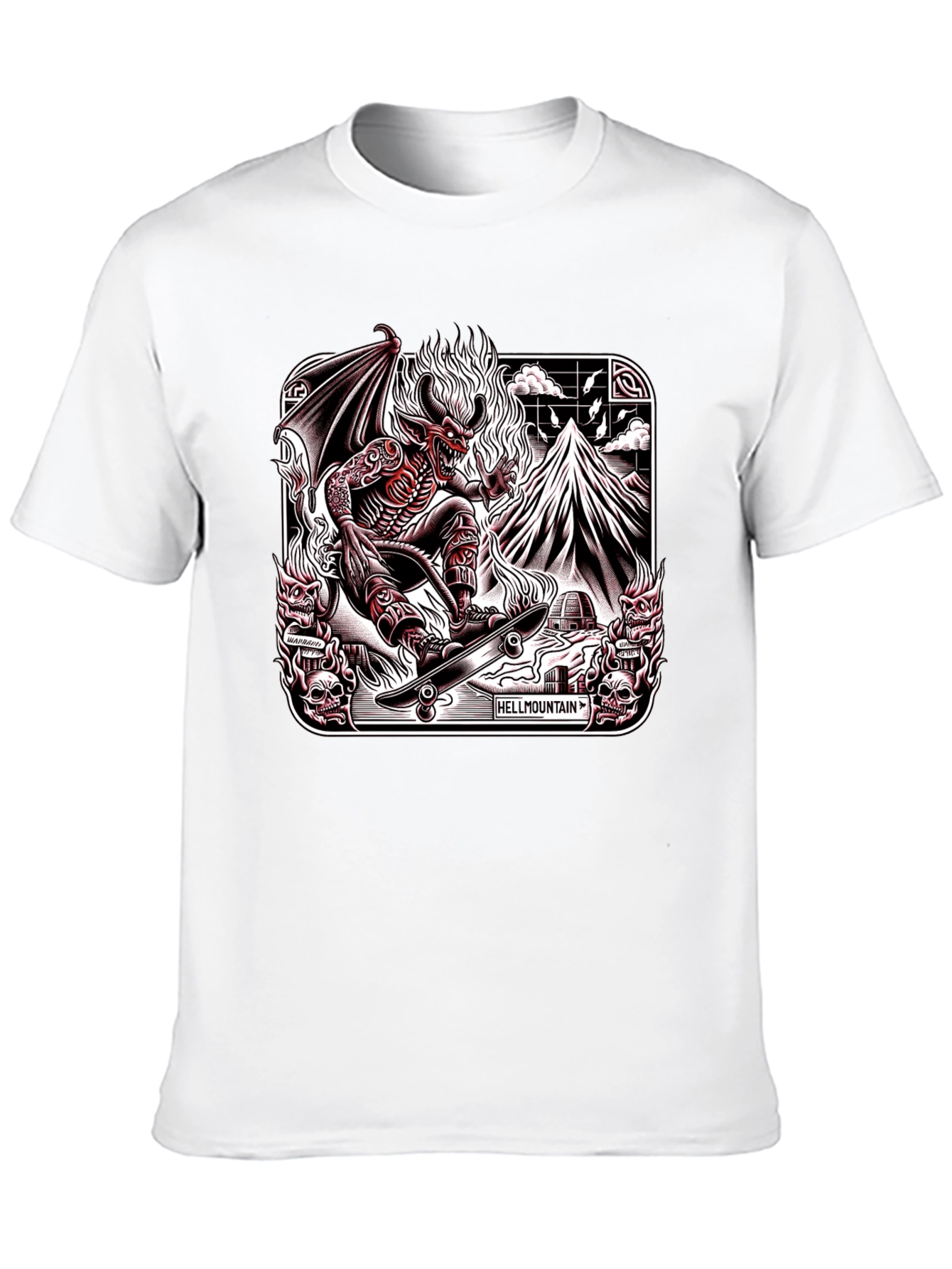 Hellmountain T-Shirt Devil Skateboarding Design