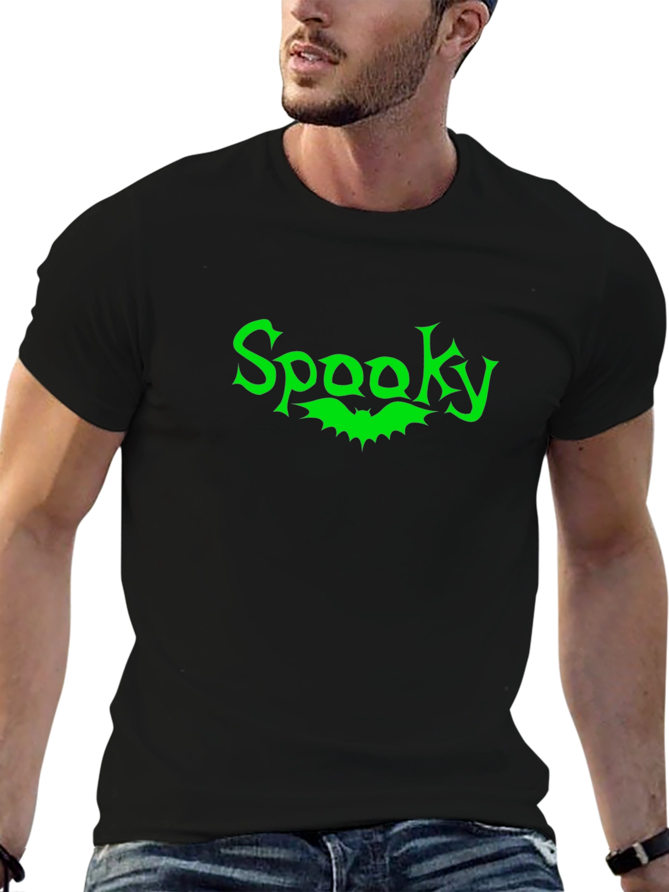 Spooky Bat Graphic Tee - Black