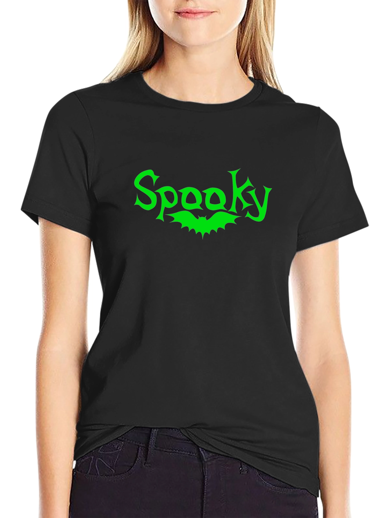 Spooky Bat Graphic Tee - Black