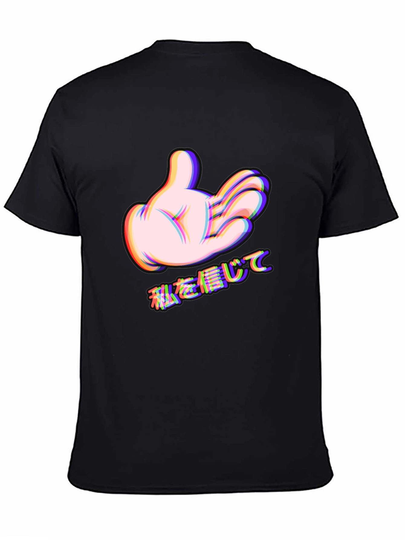Cartoon Hand Graphic Black Tee - Trust Me Design