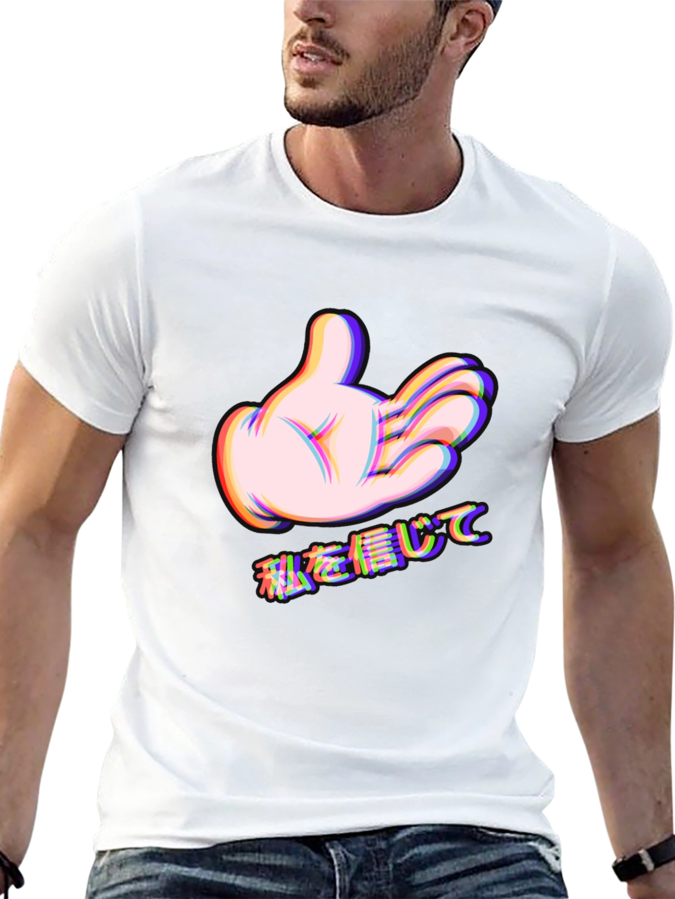 Cartoon Hand Graphic Black Tee - Trust Me Design