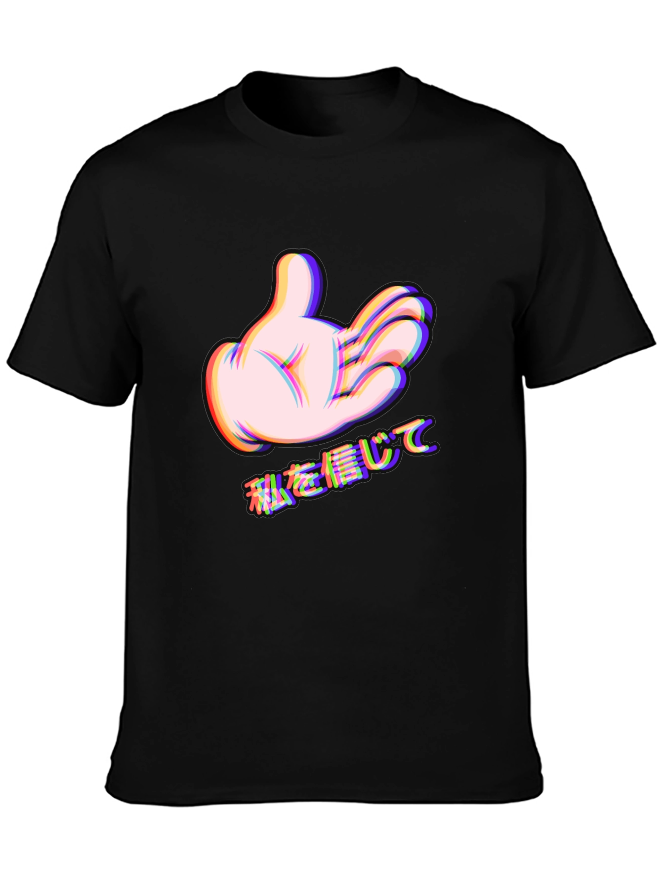 Cartoon Hand Graphic Black Tee - Trust Me Design