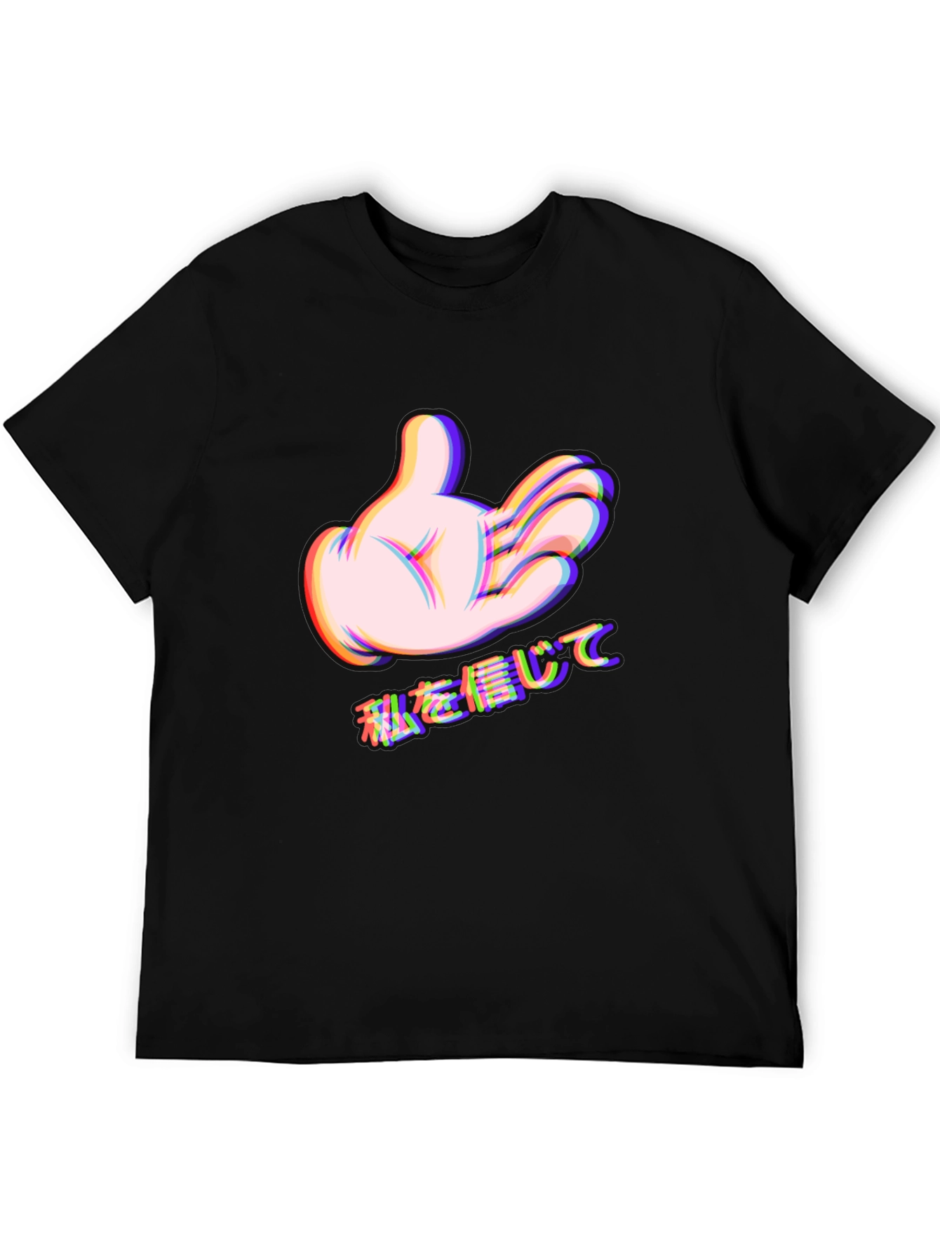 Cartoon Hand Graphic Black Tee - Trust Me Design