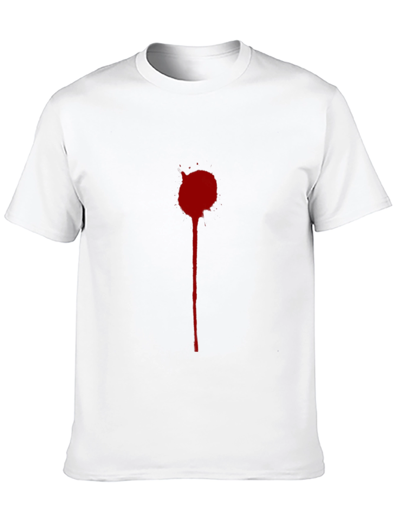 Mens Black T-Shirt with Red Splatter