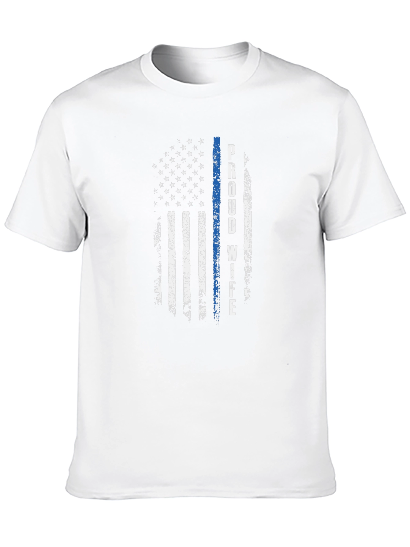 Proud Wife Distressed American Flag T-Shirt