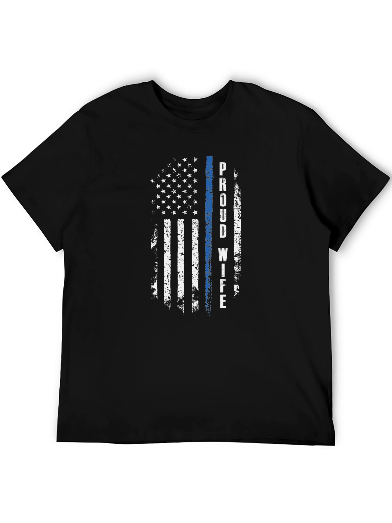 Proud Wife Distressed American Flag T-Shirt