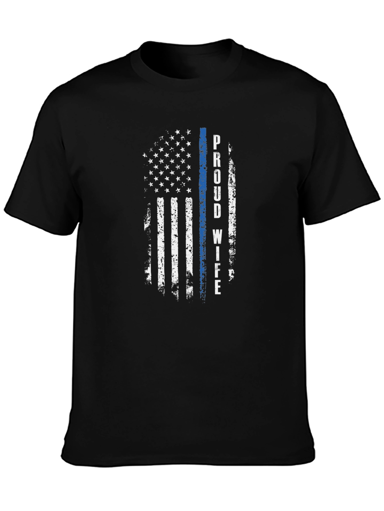 Proud Wife Distressed American Flag T-Shirt