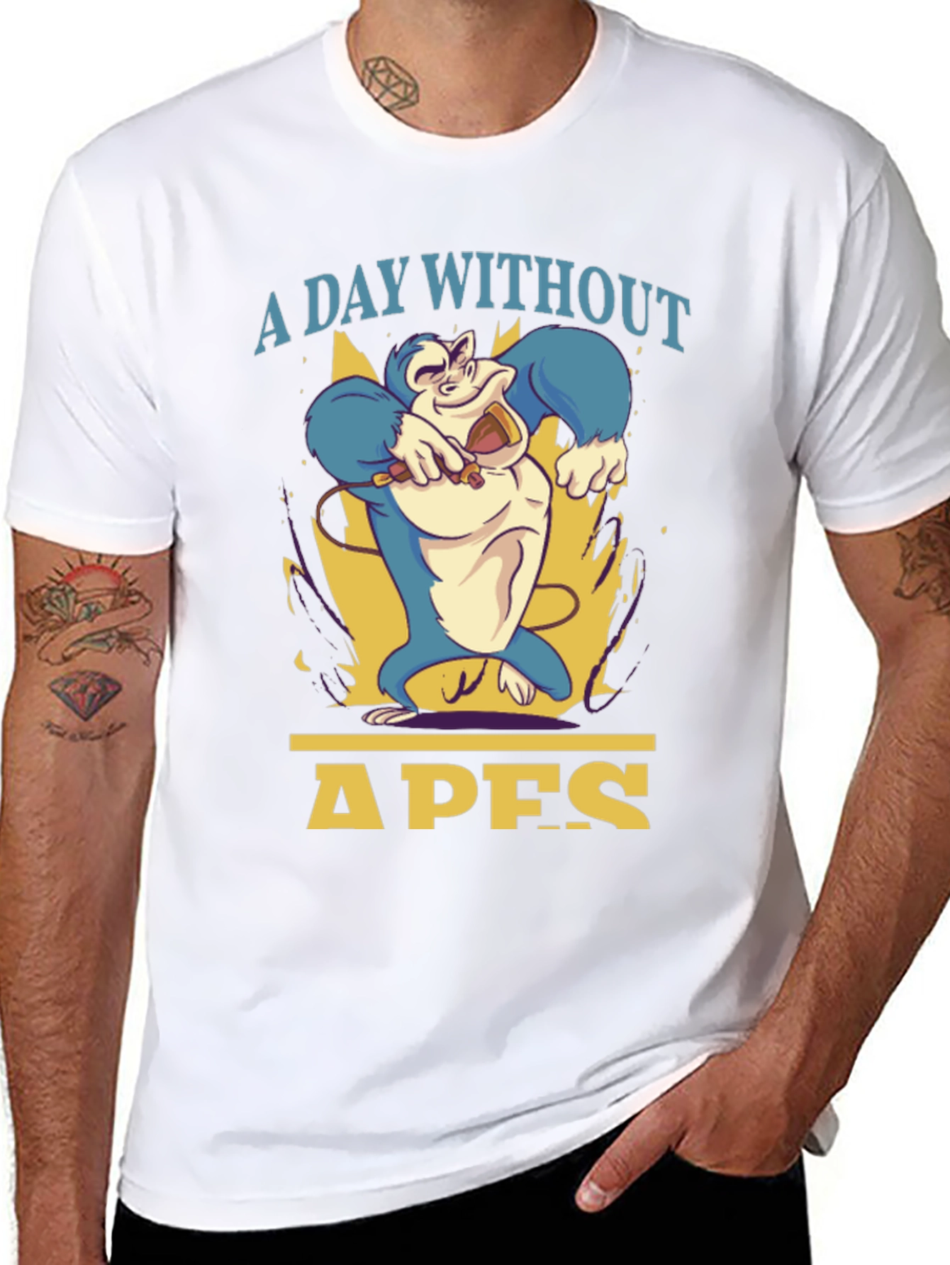 A Day Without Apes T-Shirt - Mens Black Tee