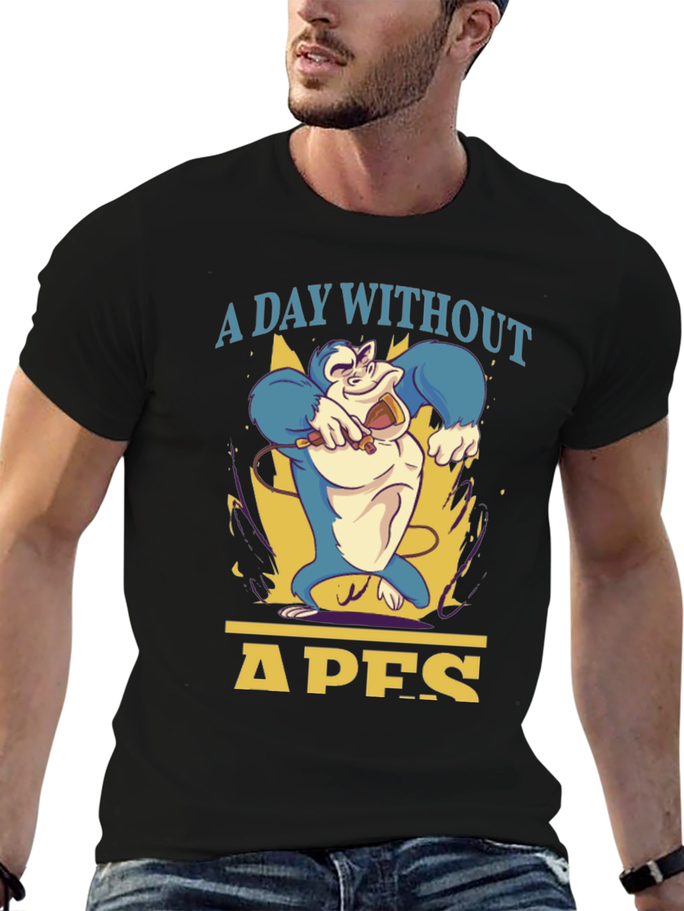 A Day Without Apes T-Shirt - Mens Black Tee