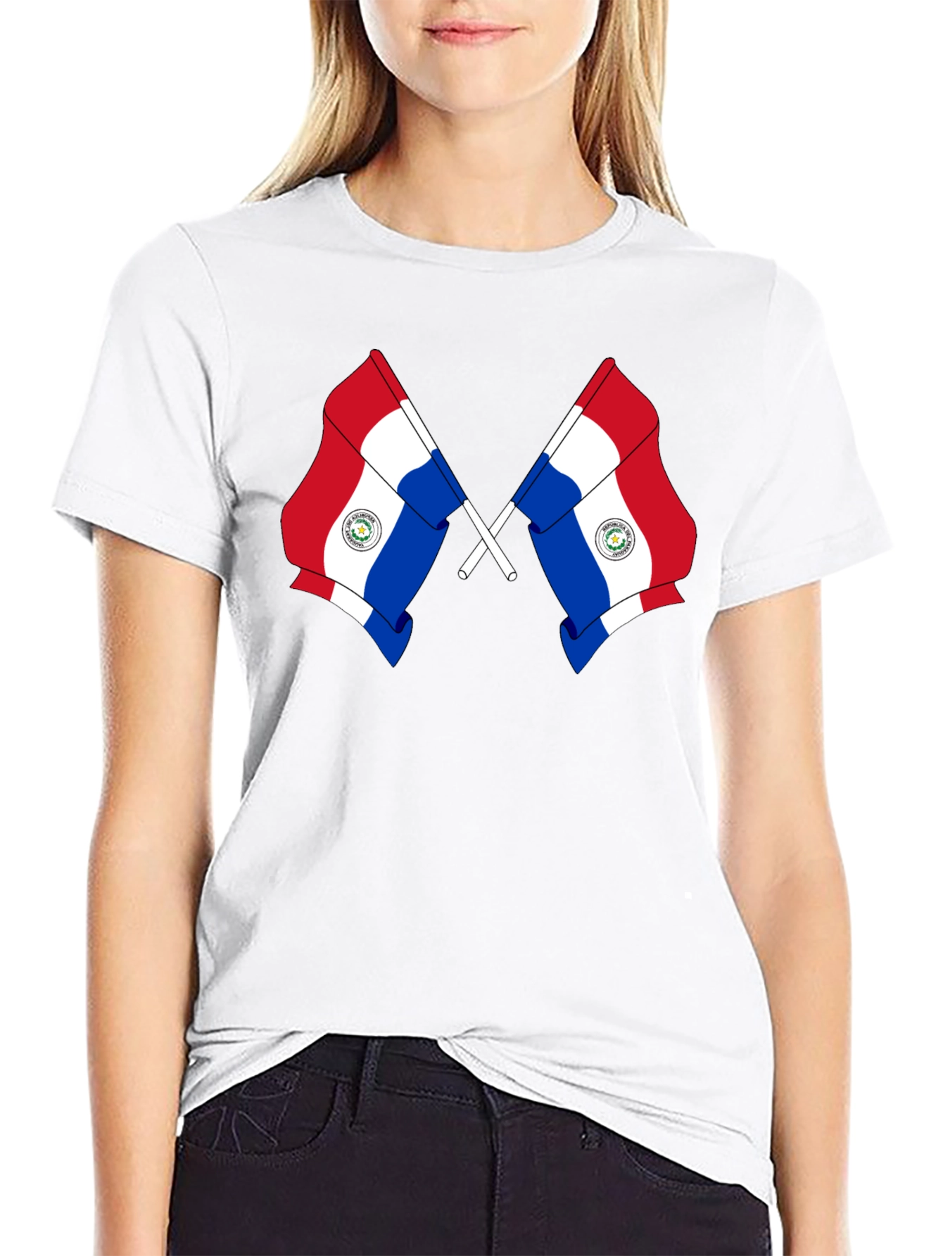 Paraguay Flag Graphic Tee - Black