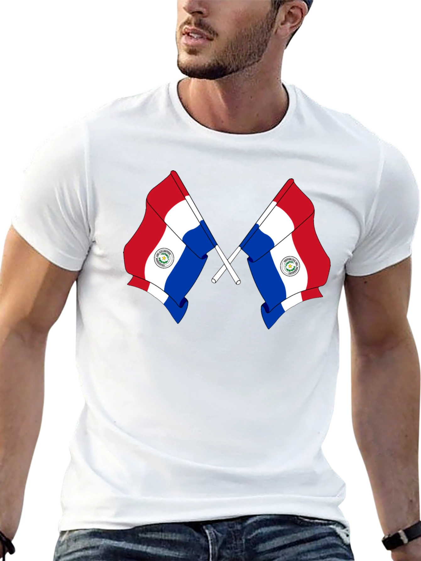 Paraguay Flag Graphic Tee - Black