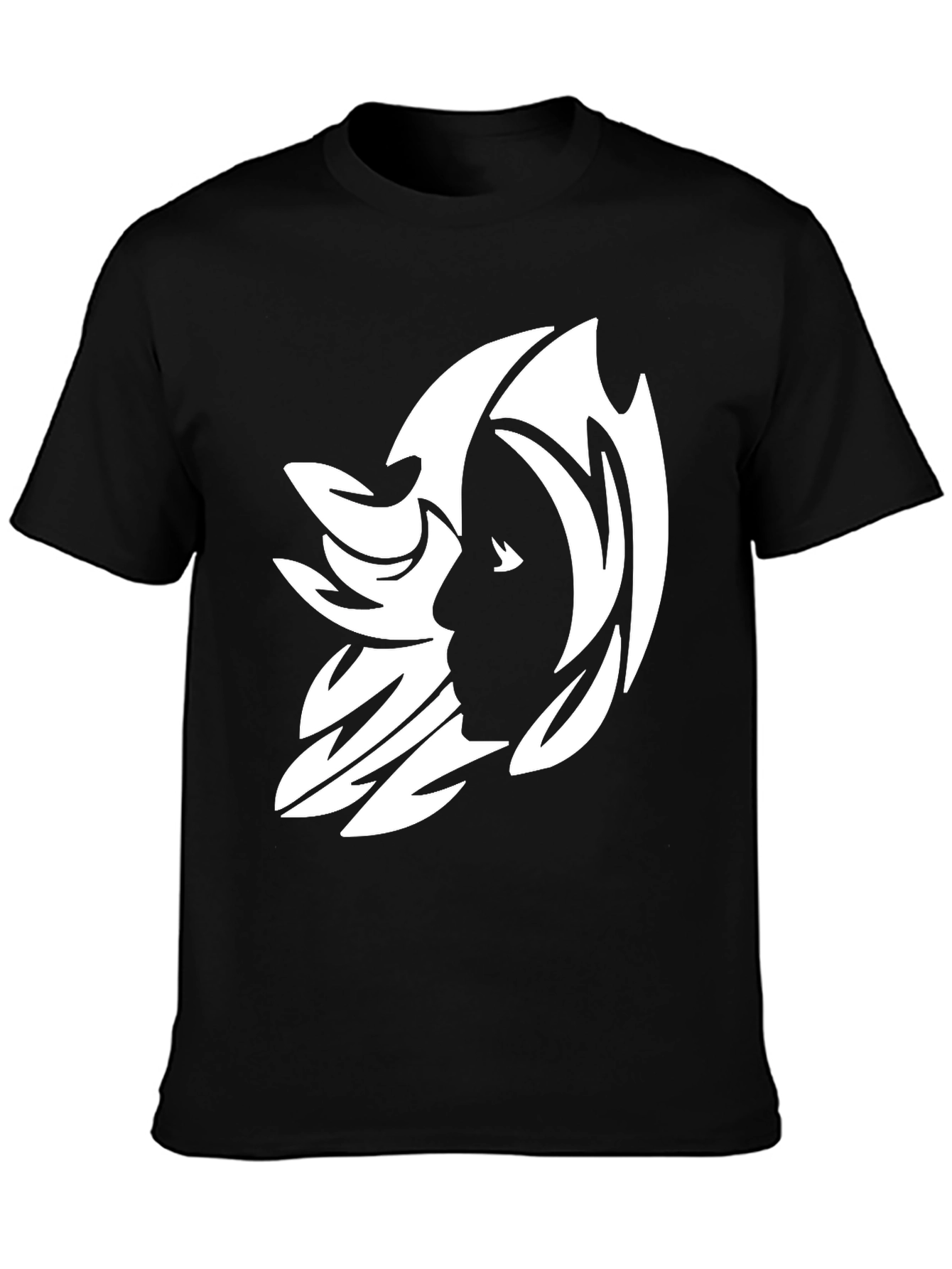 Abstract Silhouette Graphic Tee - Black