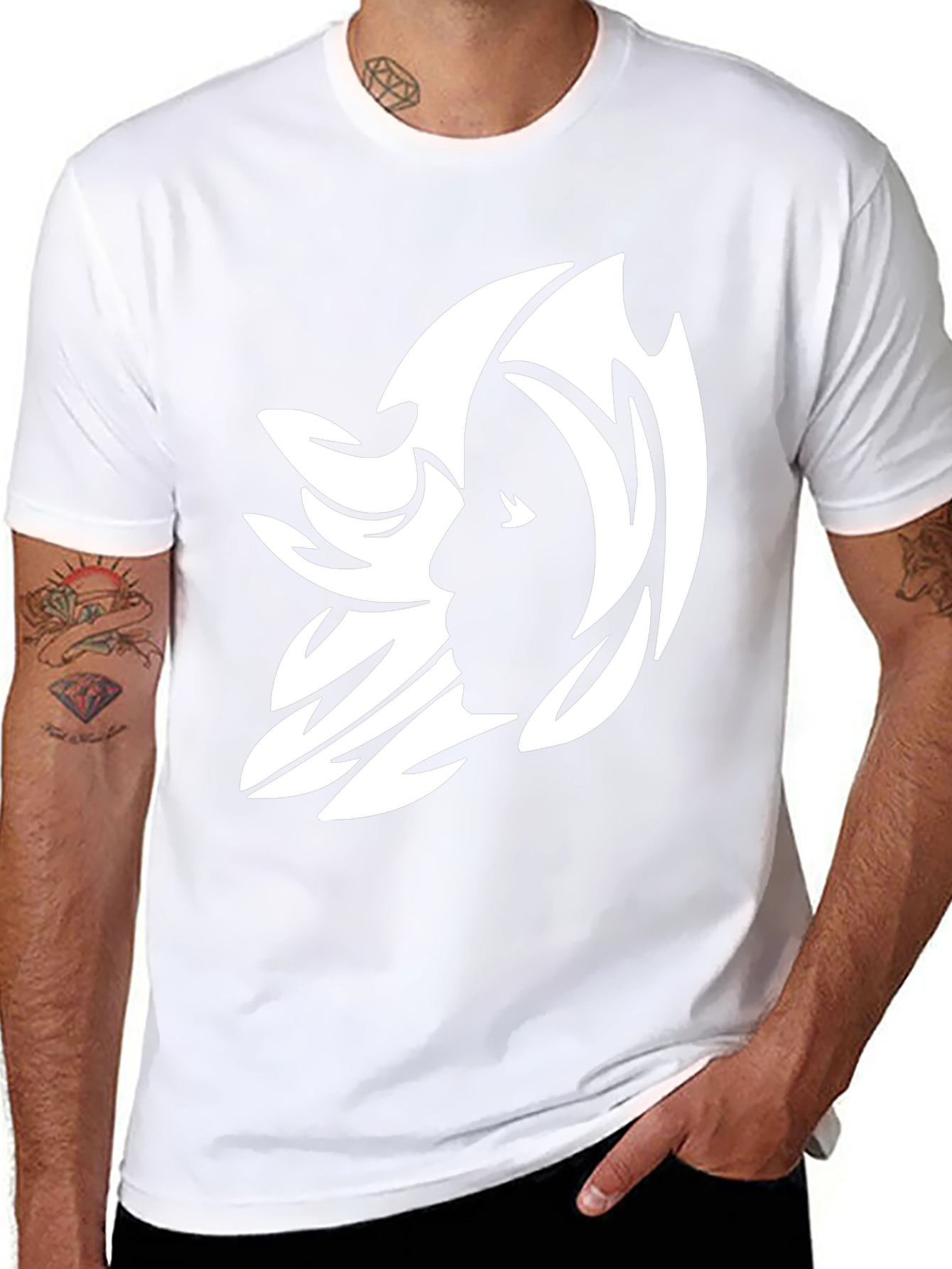 Abstract Silhouette Graphic Tee - Black
