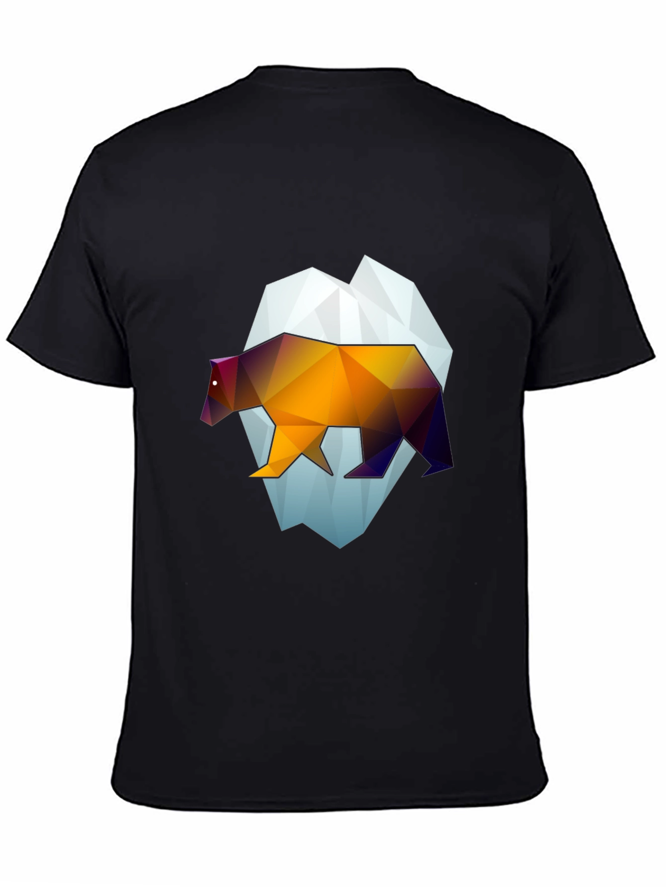 Geometric Bear Graphic Tee - Modern Black T-Shirt