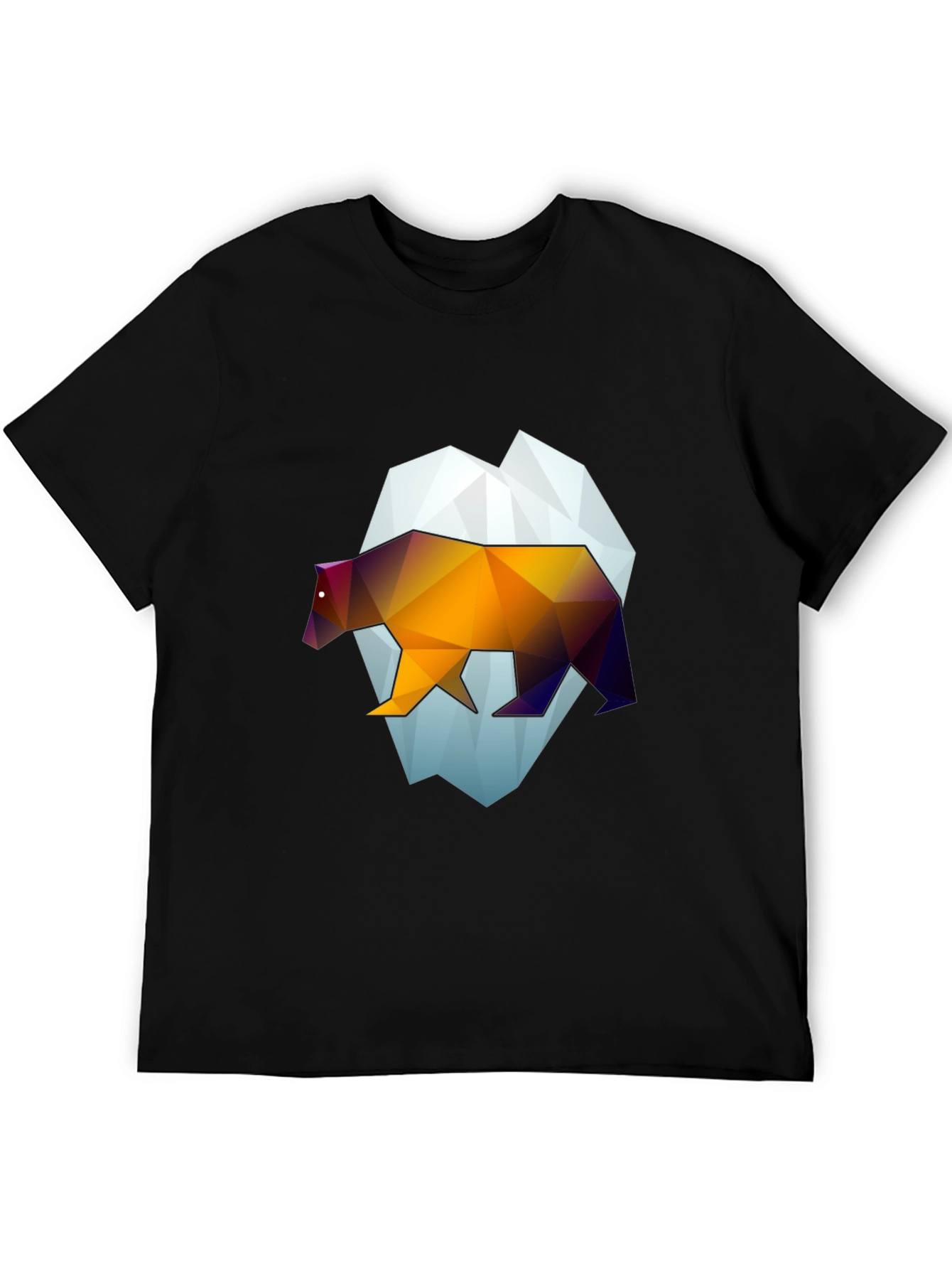 Geometric Bear Graphic Tee - Modern Black T-Shirt