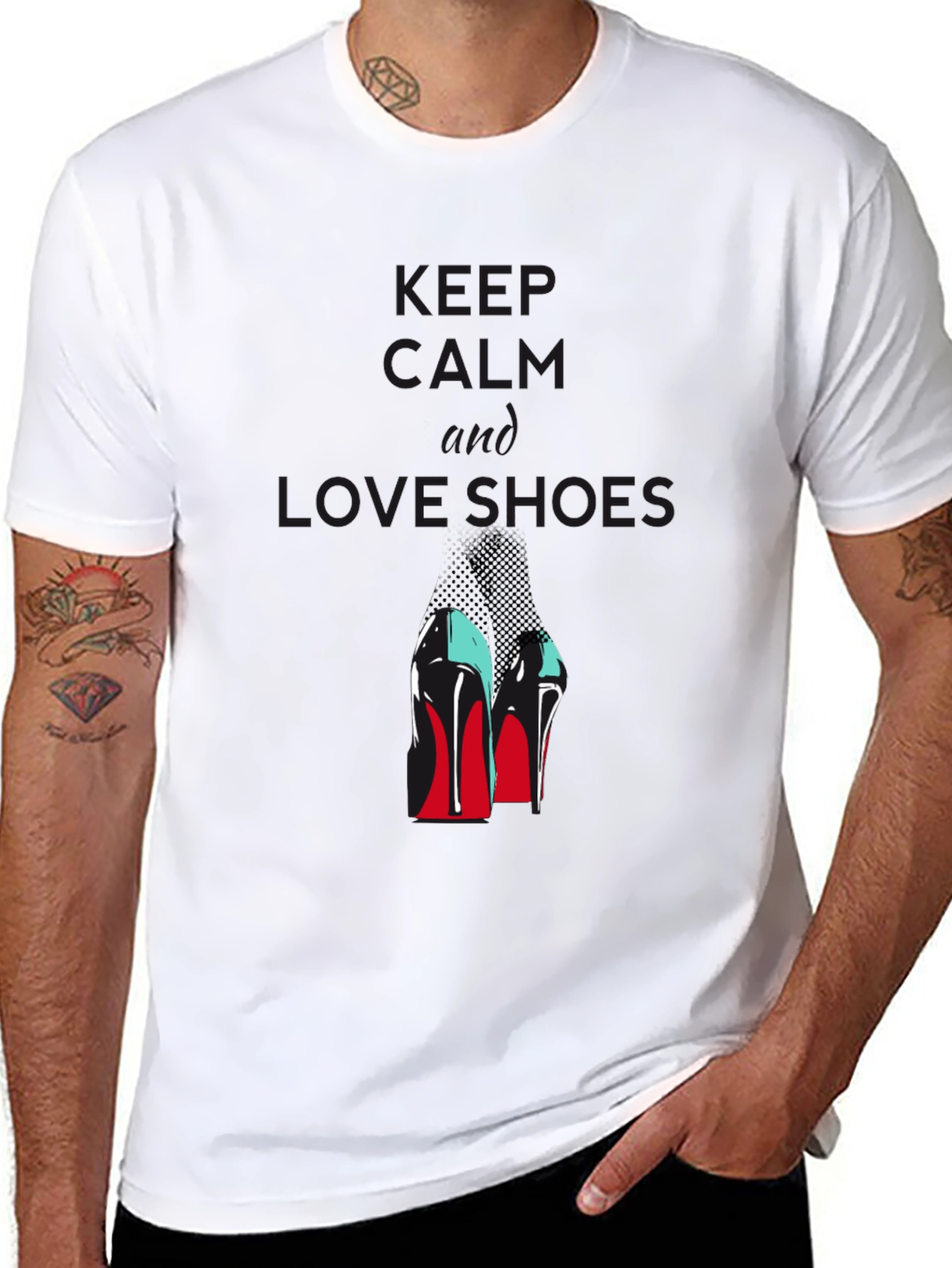 Keep Calm and Love Shoes Black T-Shirt