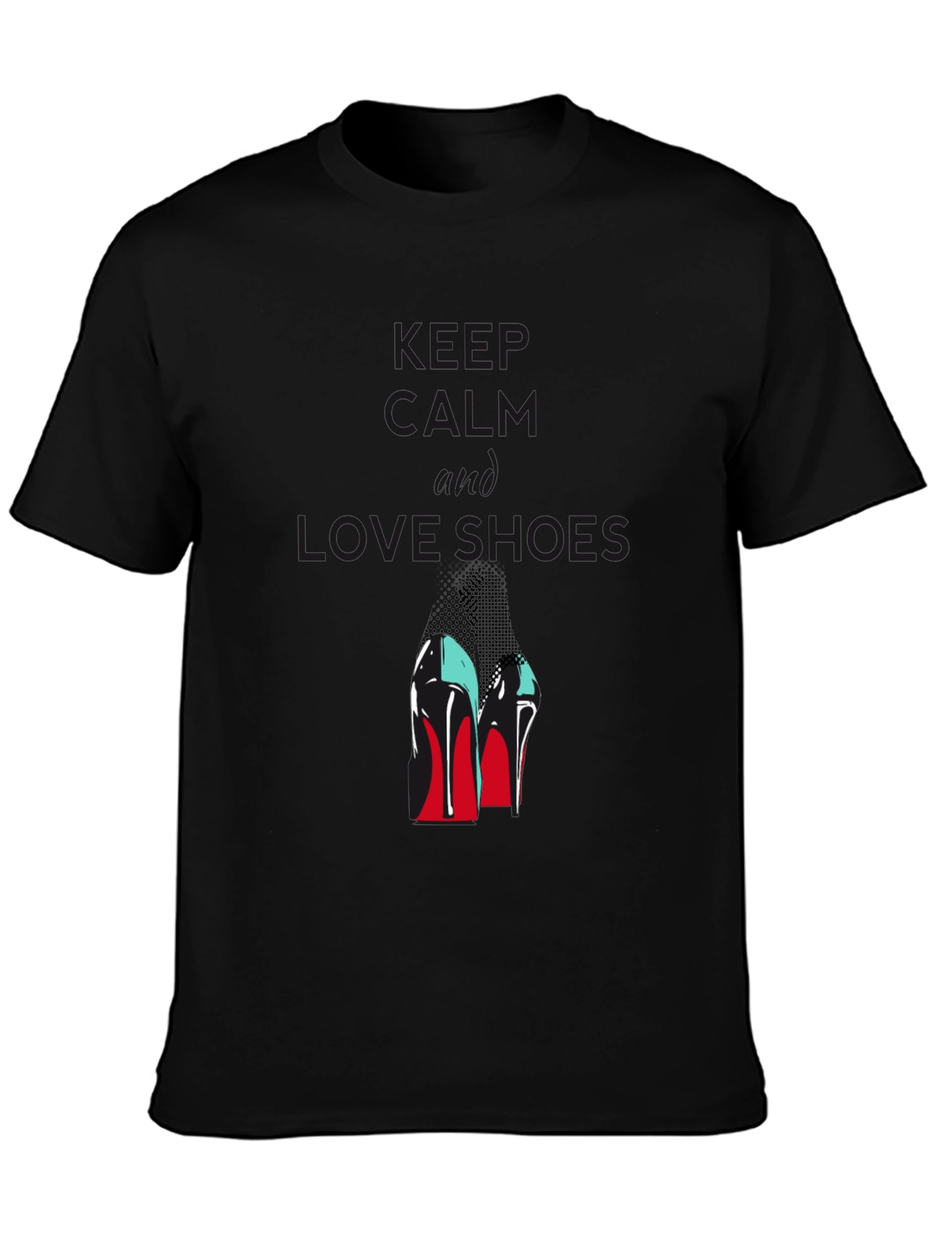 Keep Calm and Love Shoes Black T-Shirt