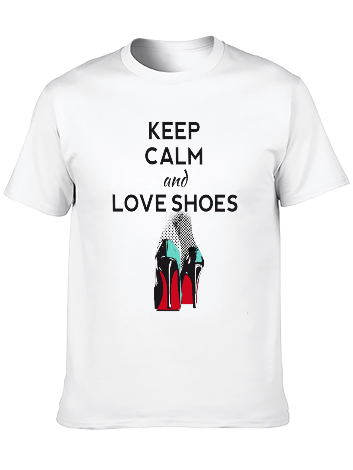 Keep Calm and Love Shoes Black T-Shirt