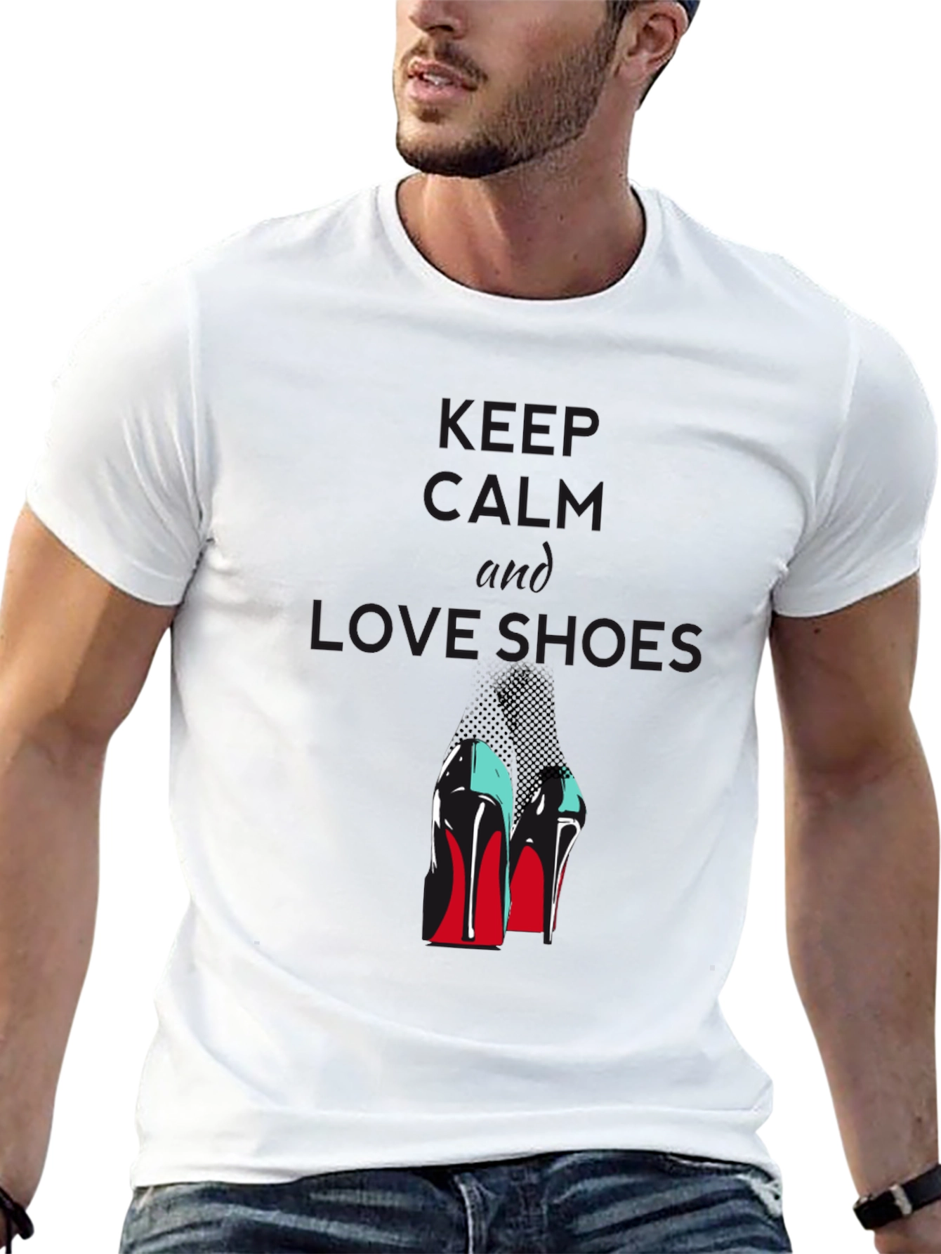 Keep Calm and Love Shoes Black T-Shirt