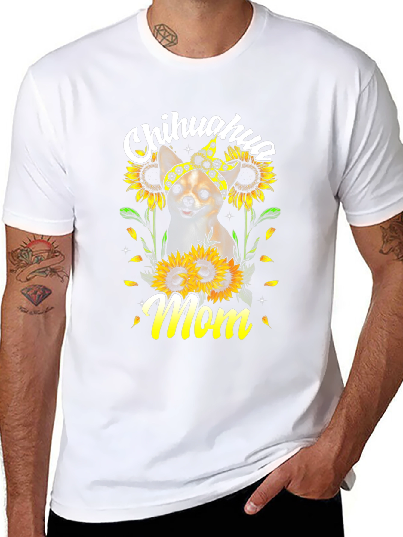 Chihuahua Mom Sunflower T-Shirt