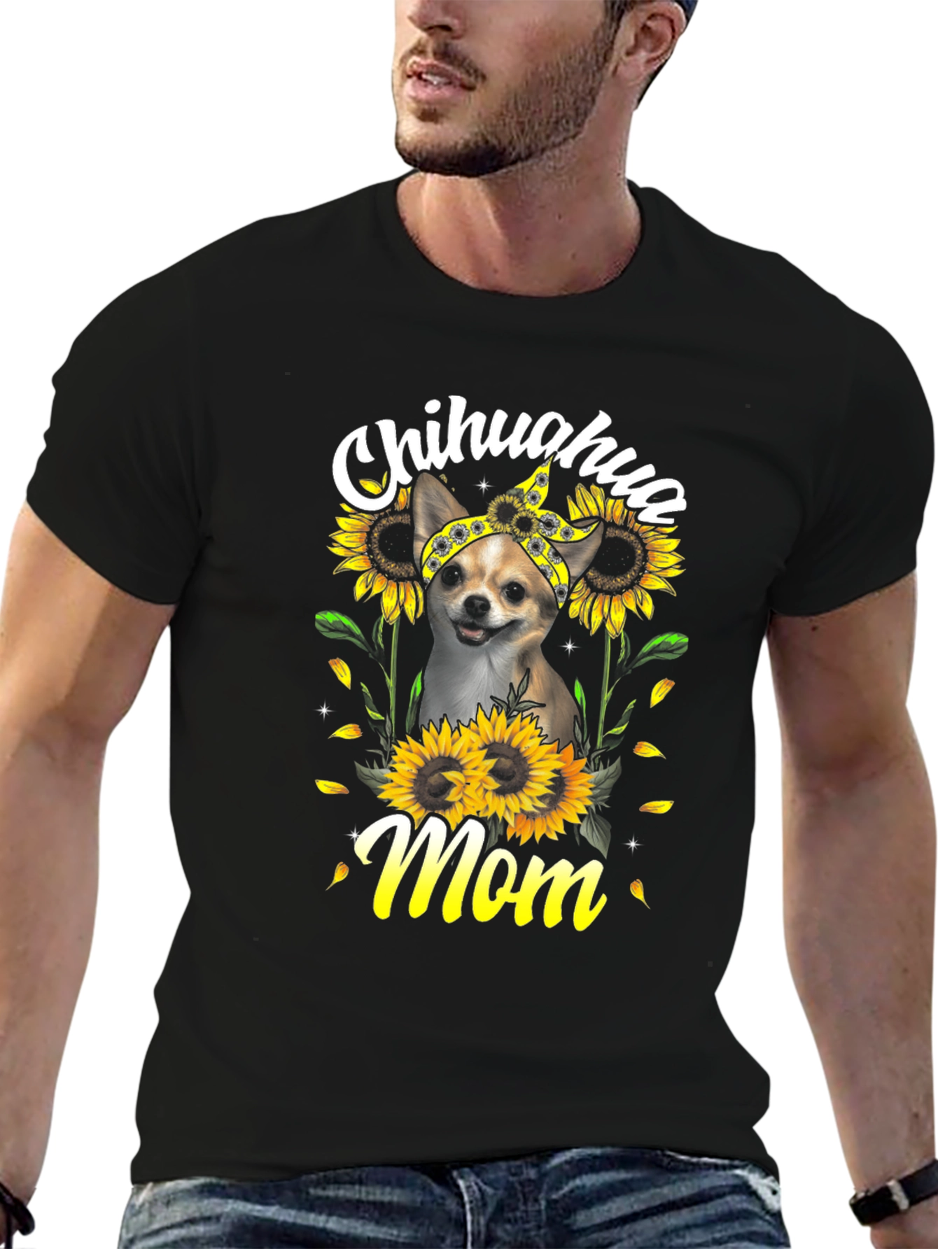 Chihuahua Mom Sunflower T-Shirt