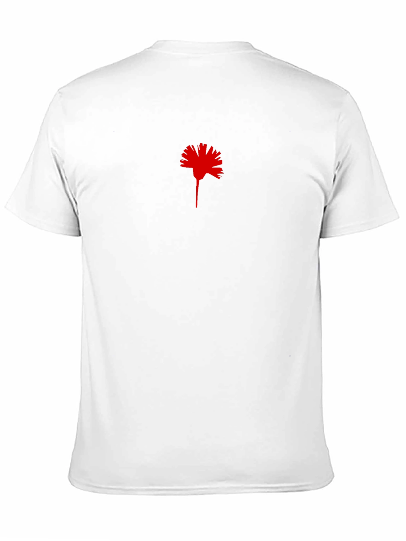 Black T-Shirt with Red Carnation Print