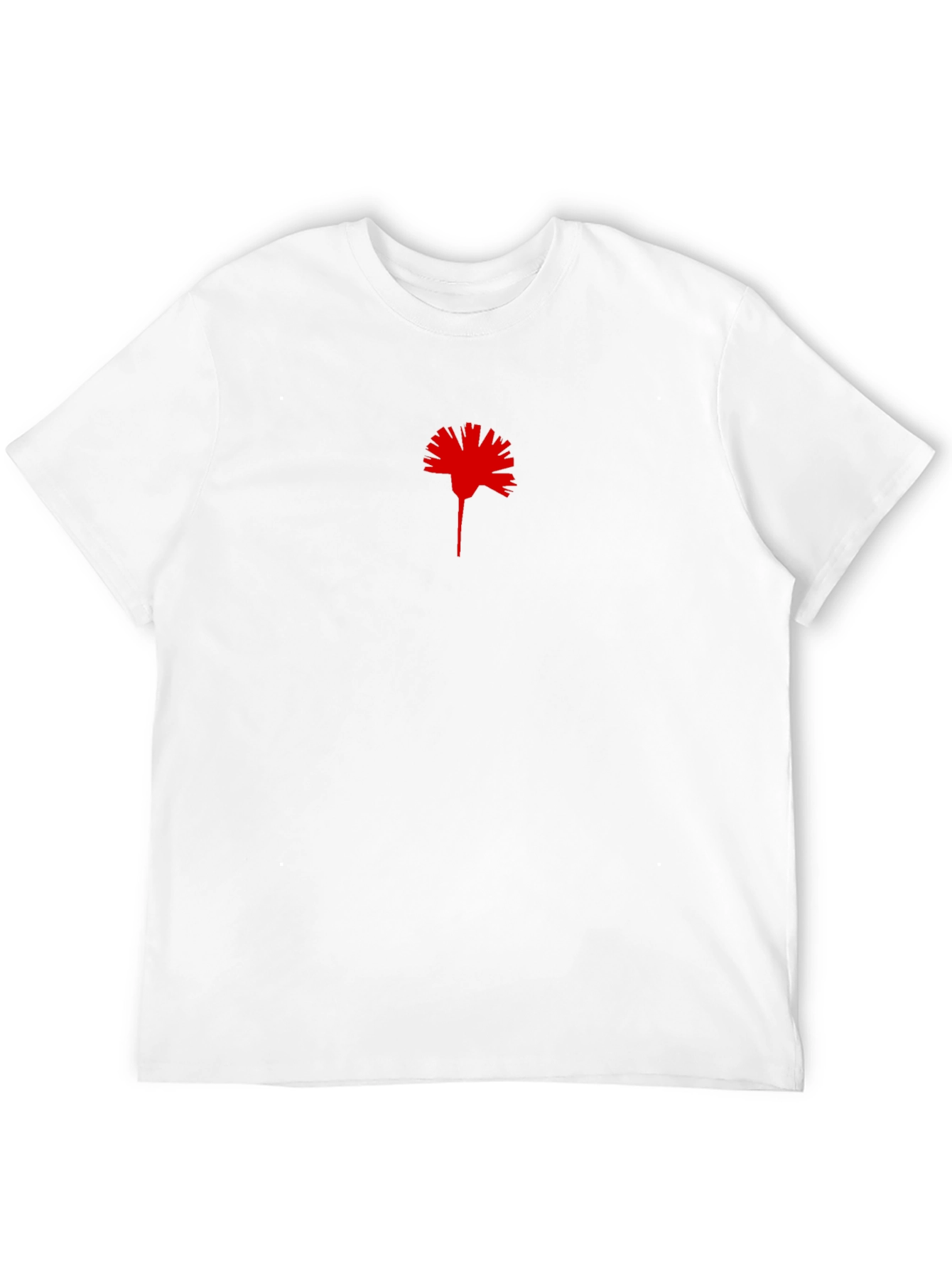 Black T-Shirt with Red Carnation Print