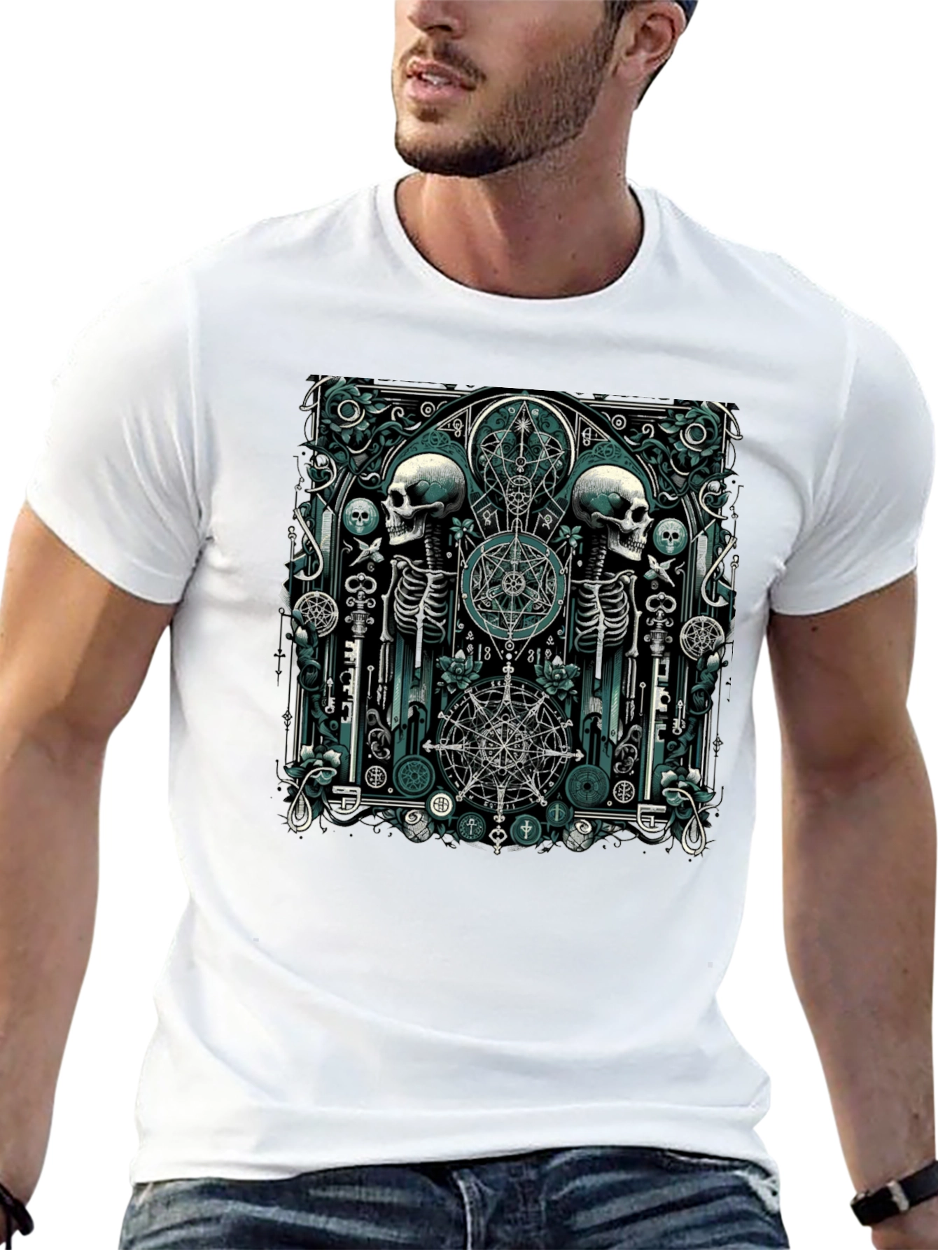 Gothic Skeleton T-Shirt - Occult Design