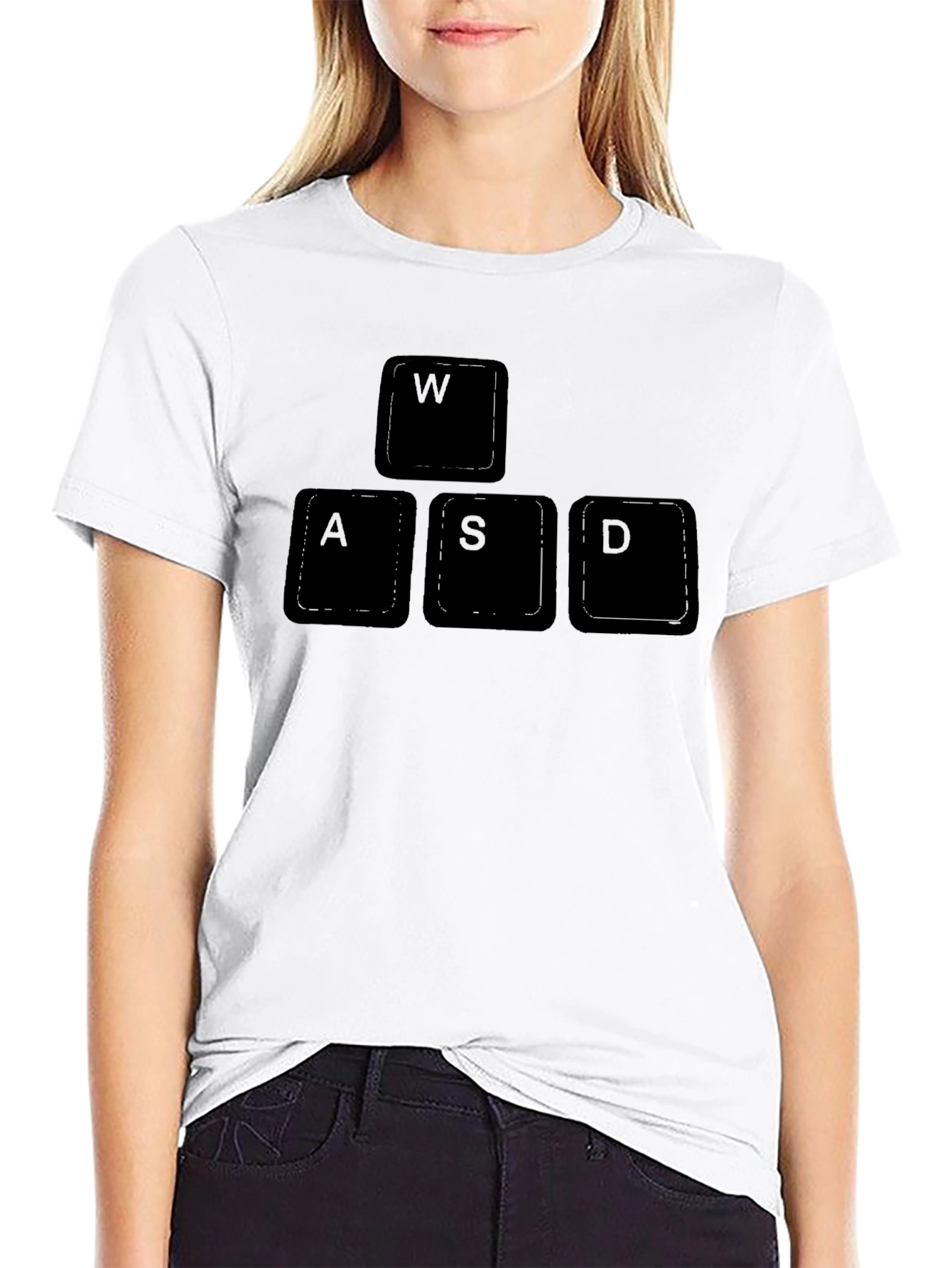 Gamer Keyboard WASD T-Shirt - Black Cotton Tee