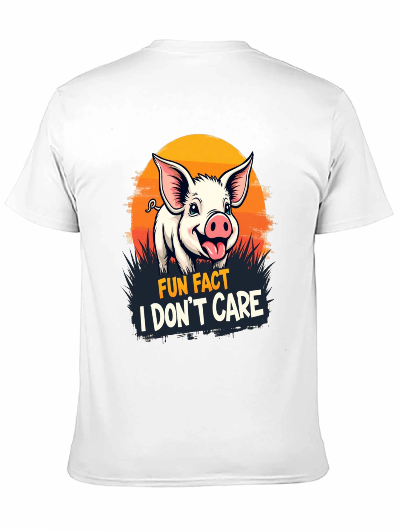 Fun Fact Pig T-Shirt: I Dont Care Novelty Tee