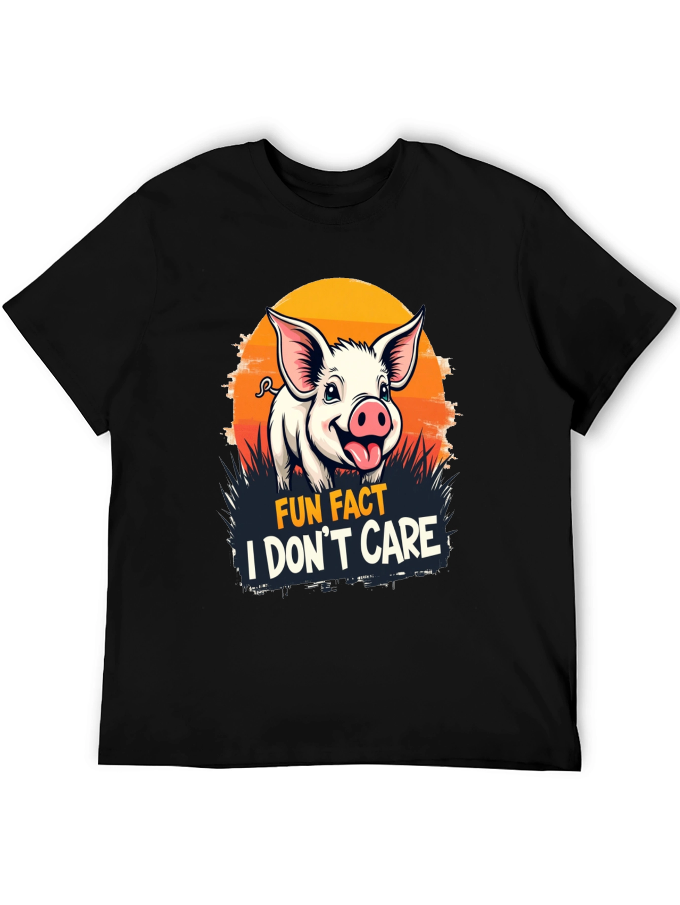 Fun Fact Pig T-Shirt: I Dont Care Novelty Tee