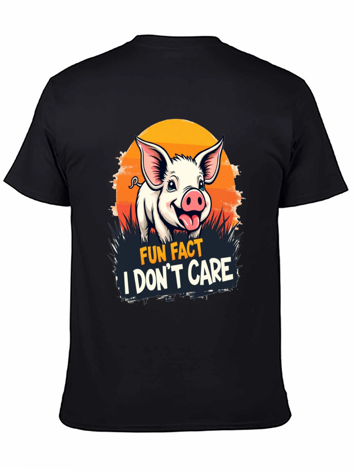 Fun Fact Pig T-Shirt: I Dont Care Novelty Tee