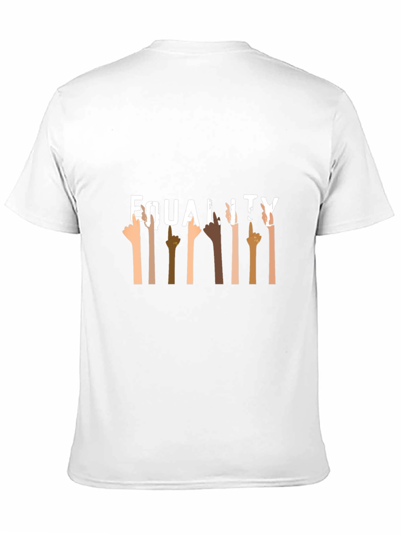 Equality Black Graphic Tee Diverse Hands Up T-Shirt