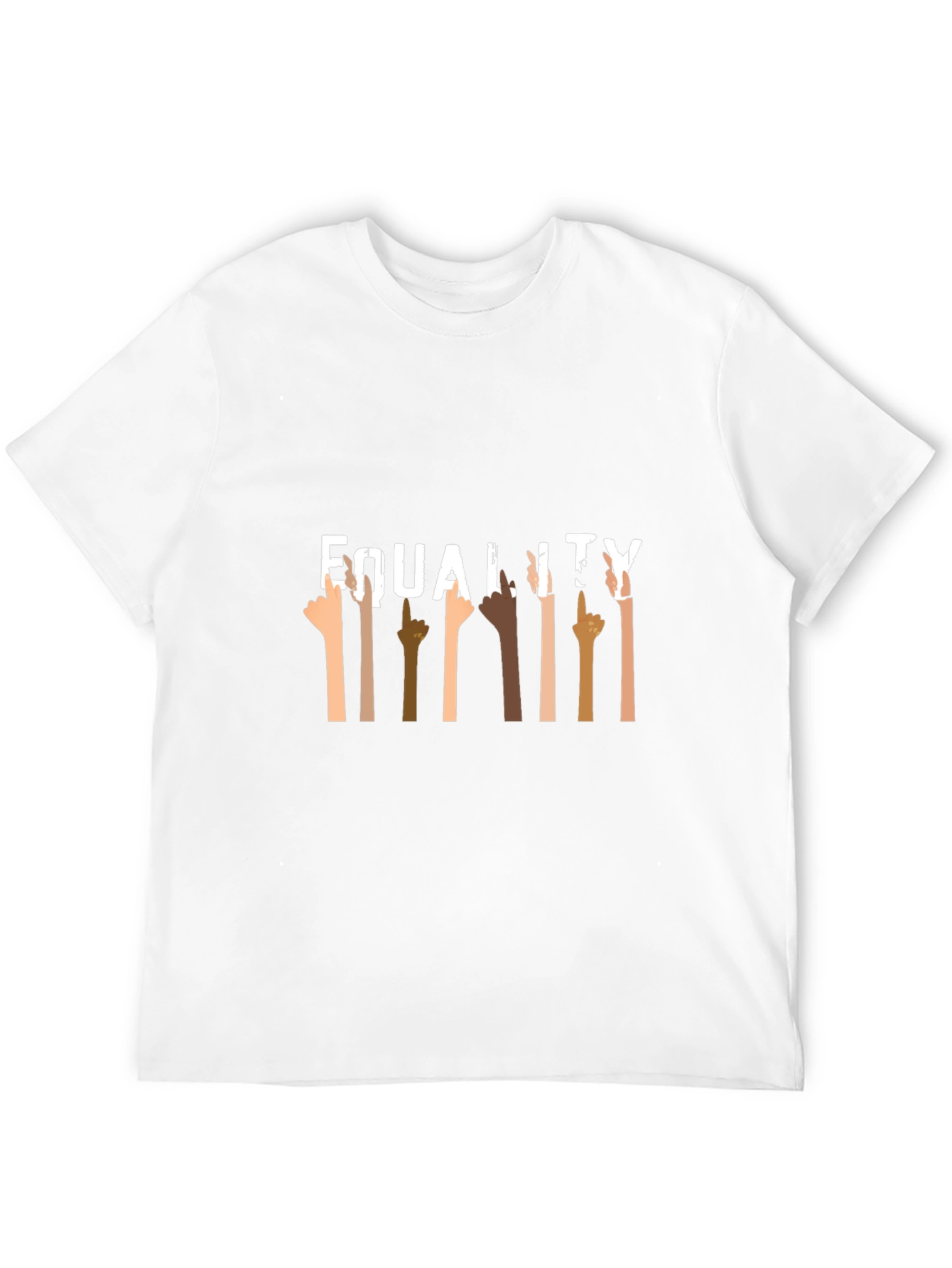 Equality Black Graphic Tee Diverse Hands Up T-Shirt